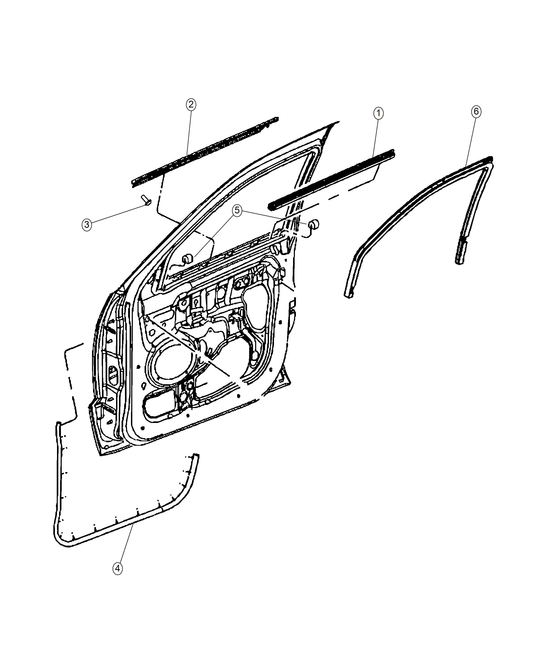 Diagram Weatherstrips, Front Door. for your Chrysler 300  M