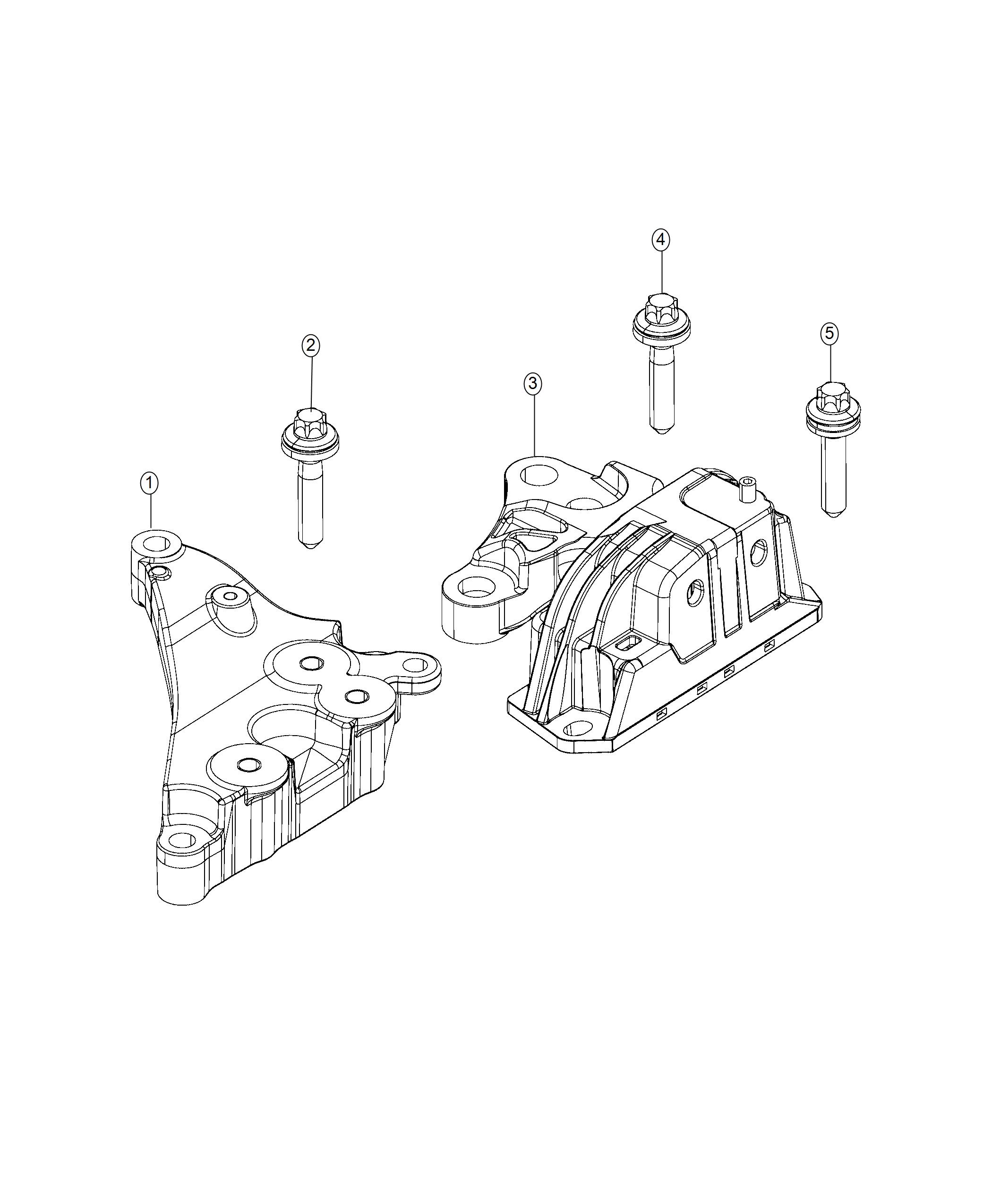 Diagram Engine Mounting Left Side 2.4L. for your 2002 Chrysler 300  M 