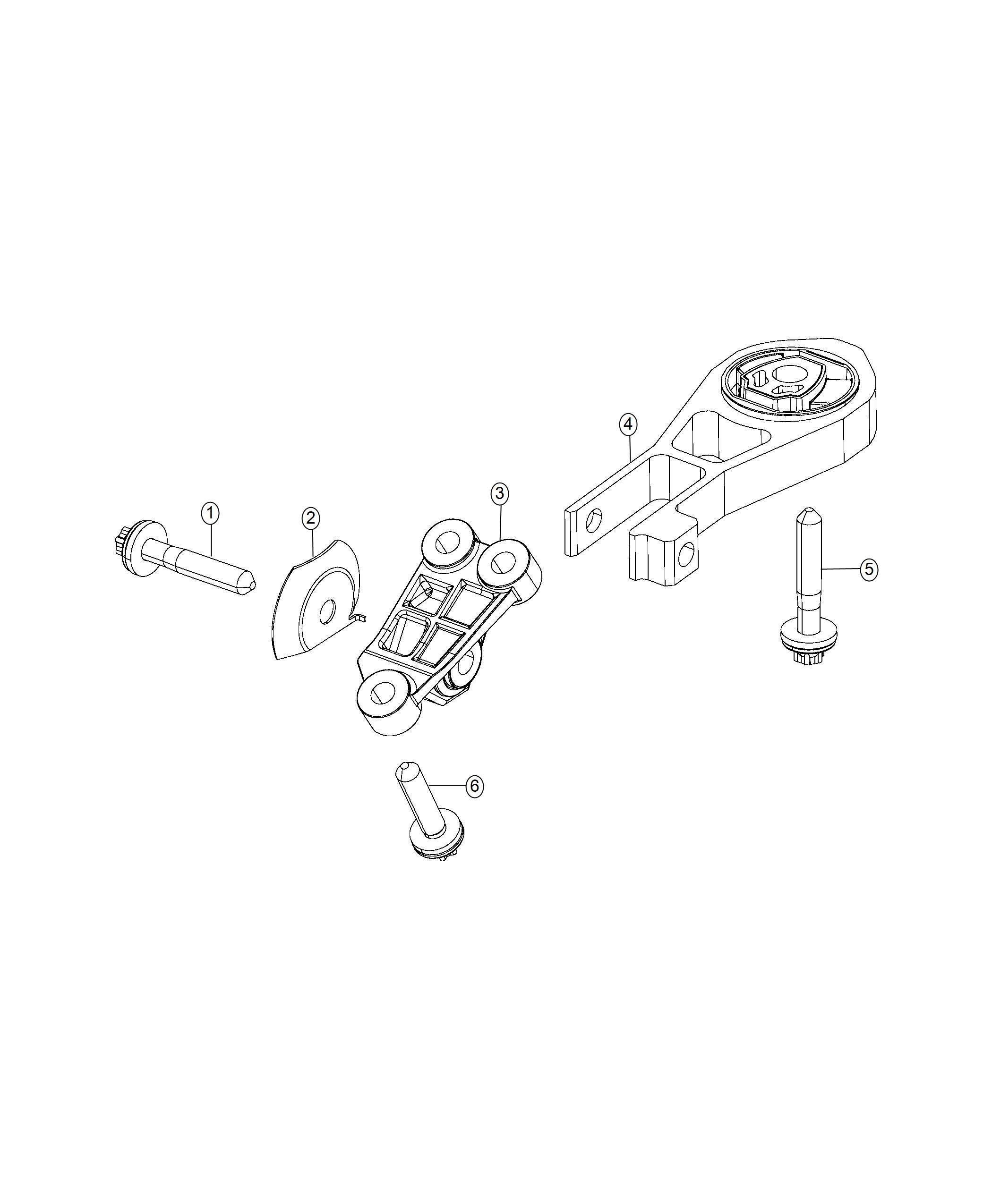 Diagram Engine Mounting Front/Rear 2.4L. for your 1999 Chrysler 300  M 