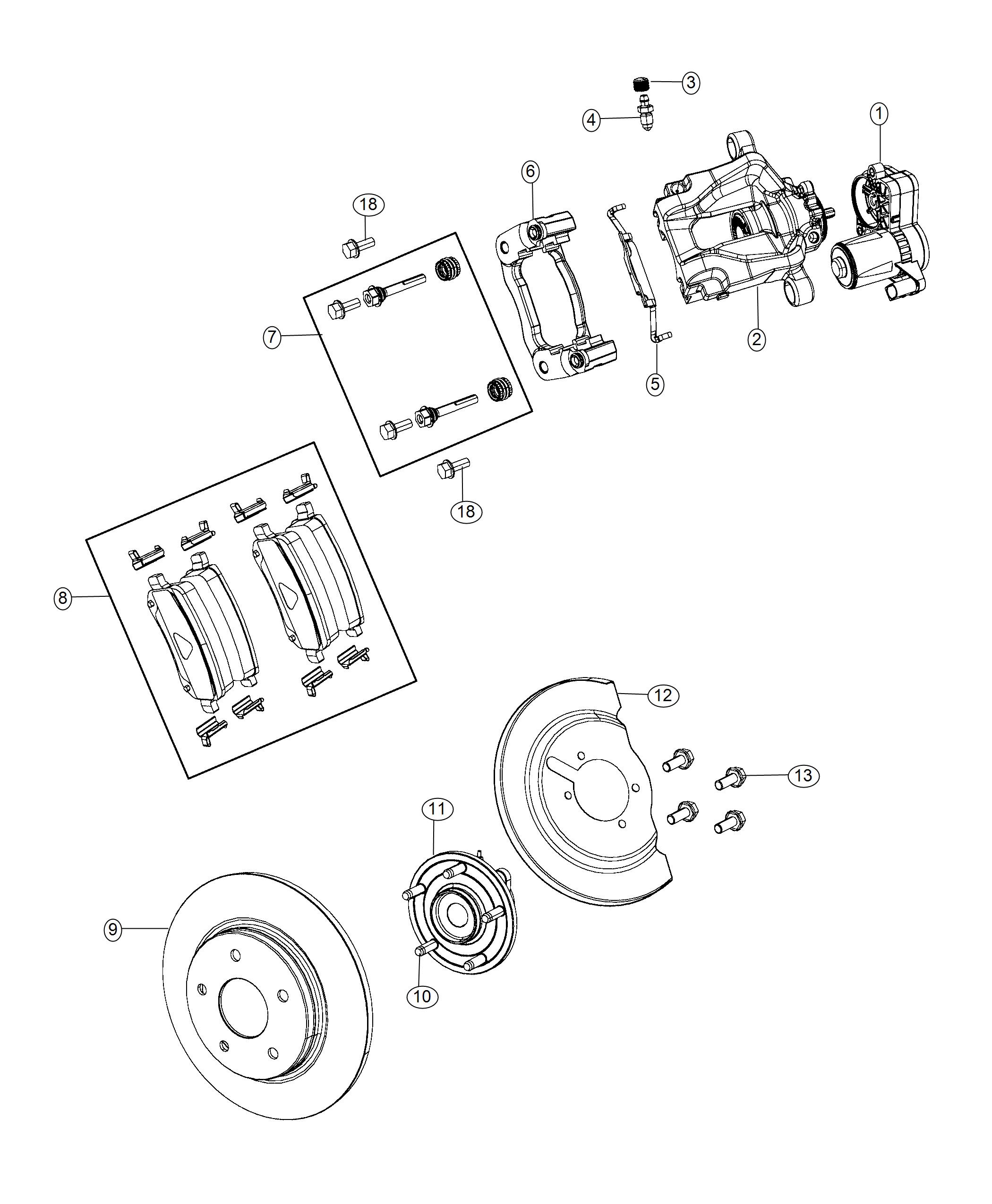 Brakes, Rear, Disc. Diagram