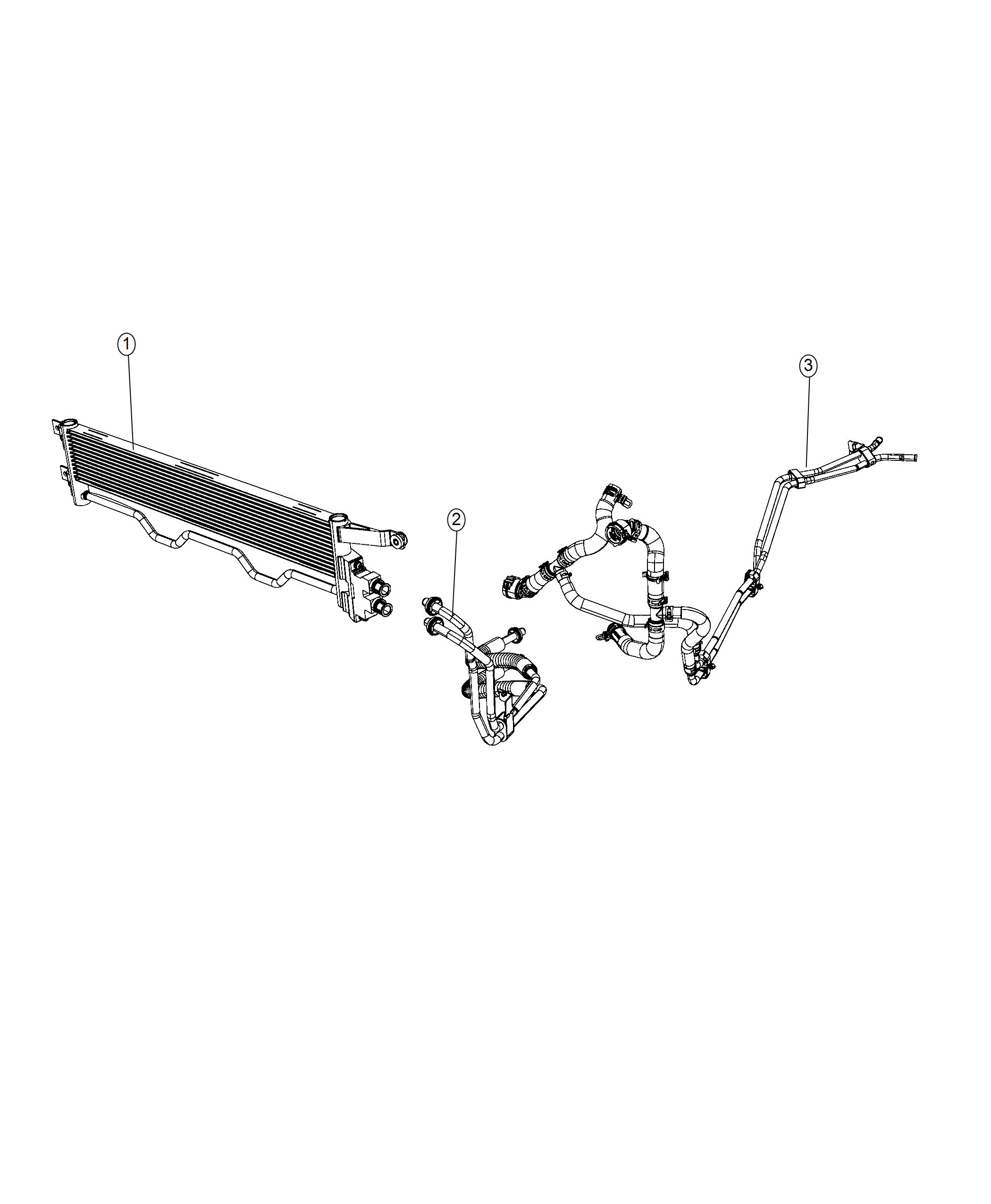 Diagram Transmission Oil Cooler and Lines Air Cooled. for your Chrysler