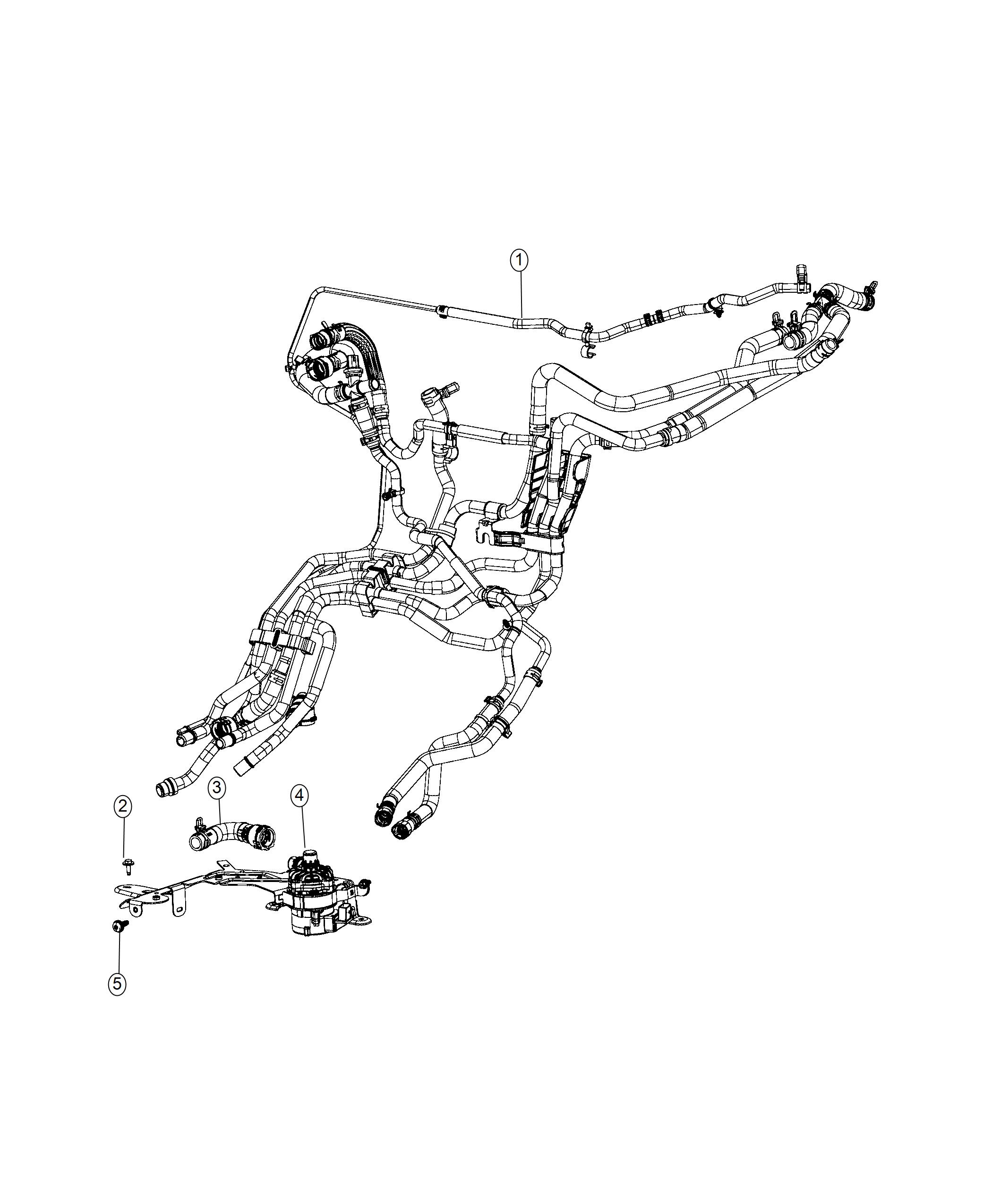 Diagram Battery Coolant Heater Auxiliary Pump And Hoses. for your Chrysler Pacifica  