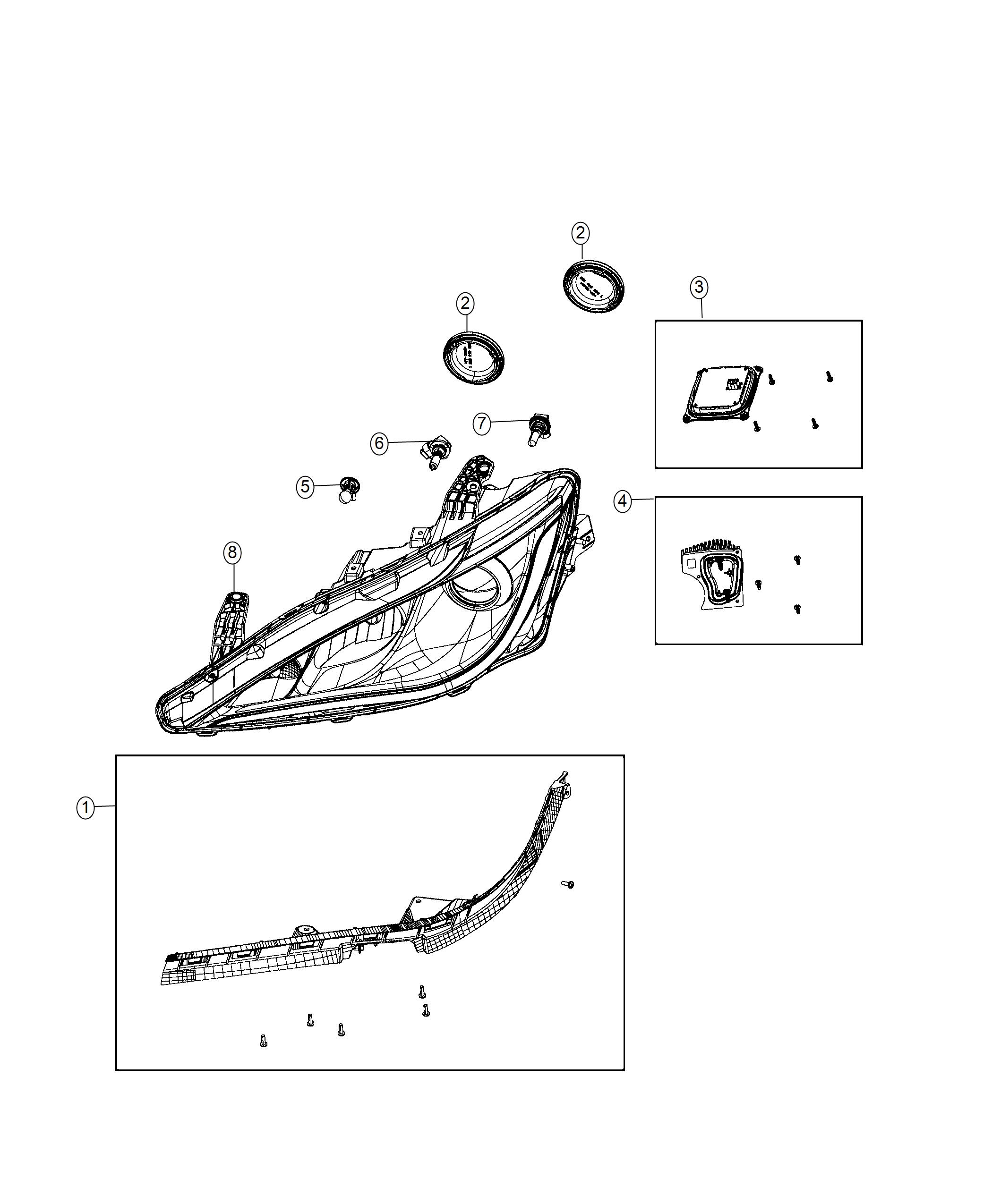 Diagram Parts, Headlamp Service. for your 2000 Chrysler 300  M 