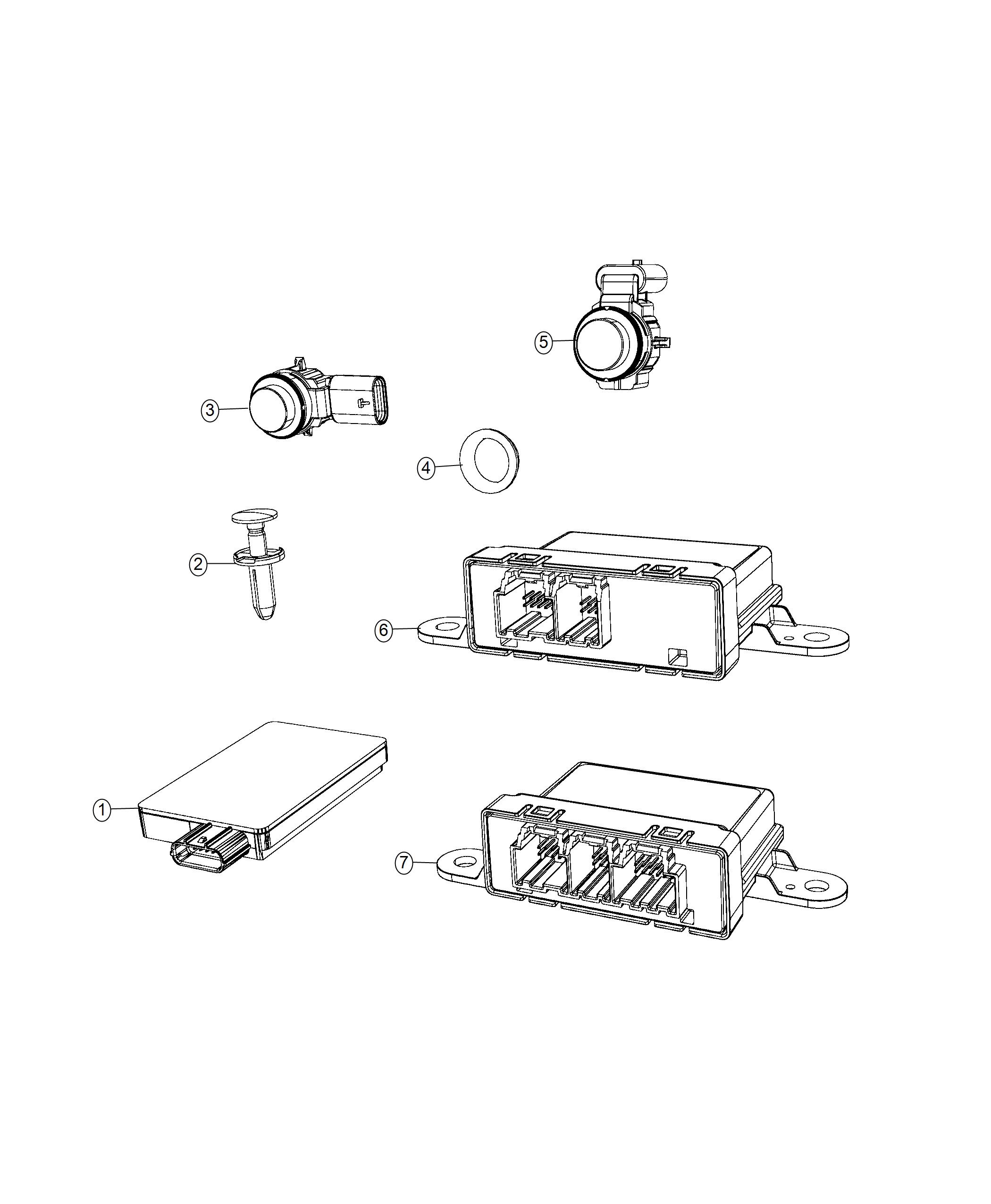 Detection, Park Assist and Blind Spot. Diagram