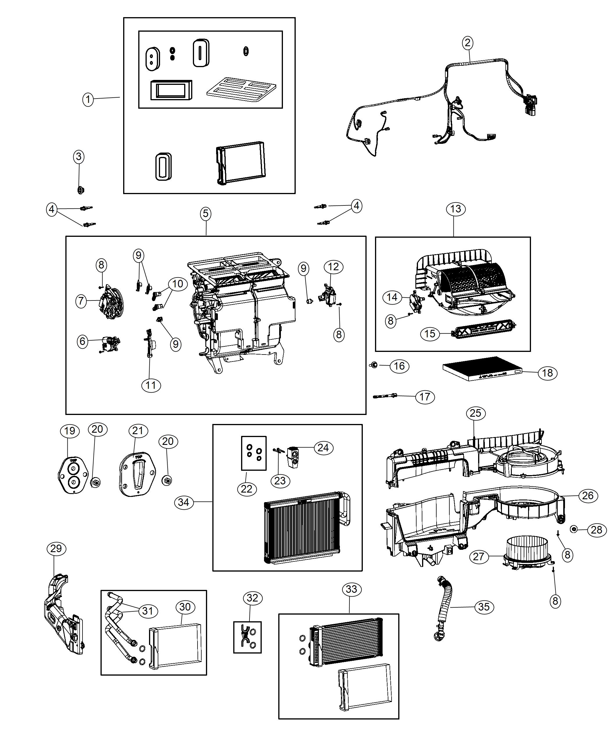 Diagram A/C and Heater Unit. for your Chrysler Pacifica  