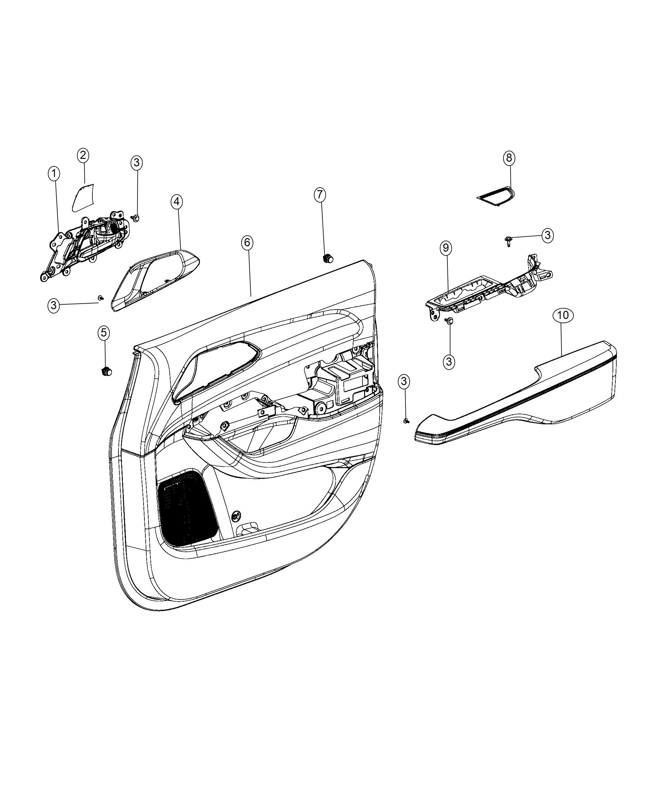 Diagram Front Door Trim Panels. for your Chrysler