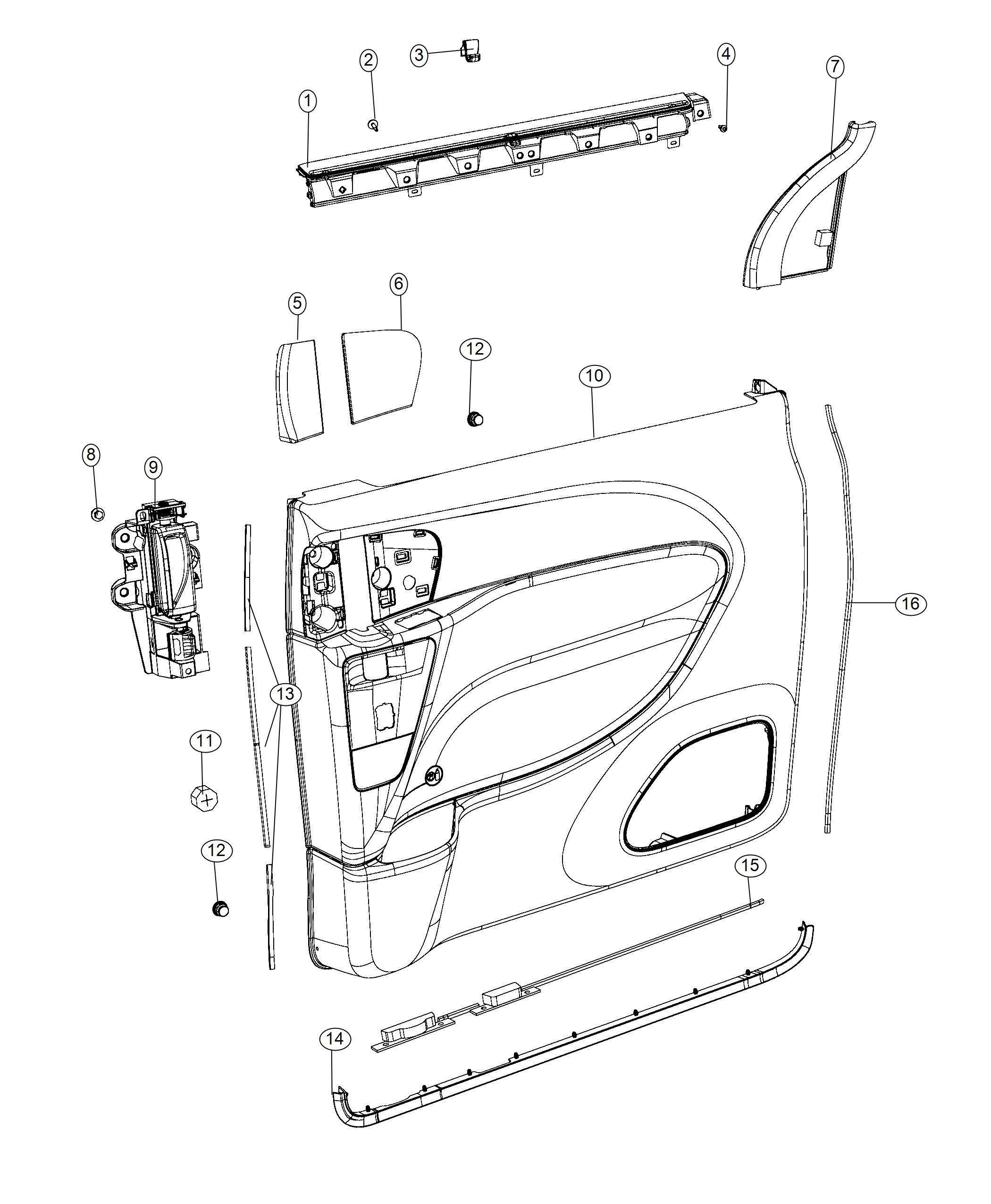 Diagram Sliding Door Trim Panels. for your 2008 Chrysler Pacifica   