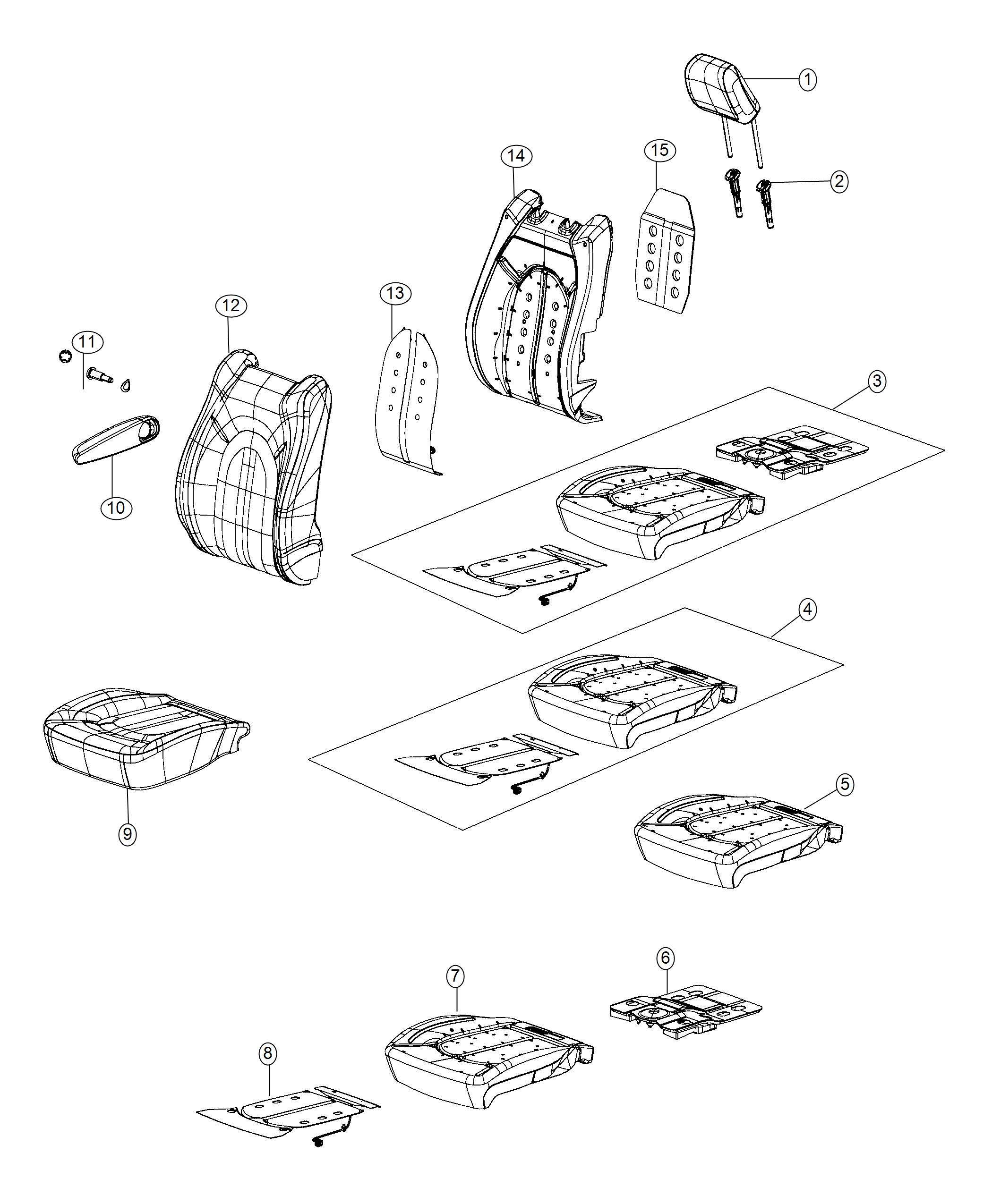 Diagram Front Seat - Trim Code [AL]. for your 2003 Chrysler 300  M 