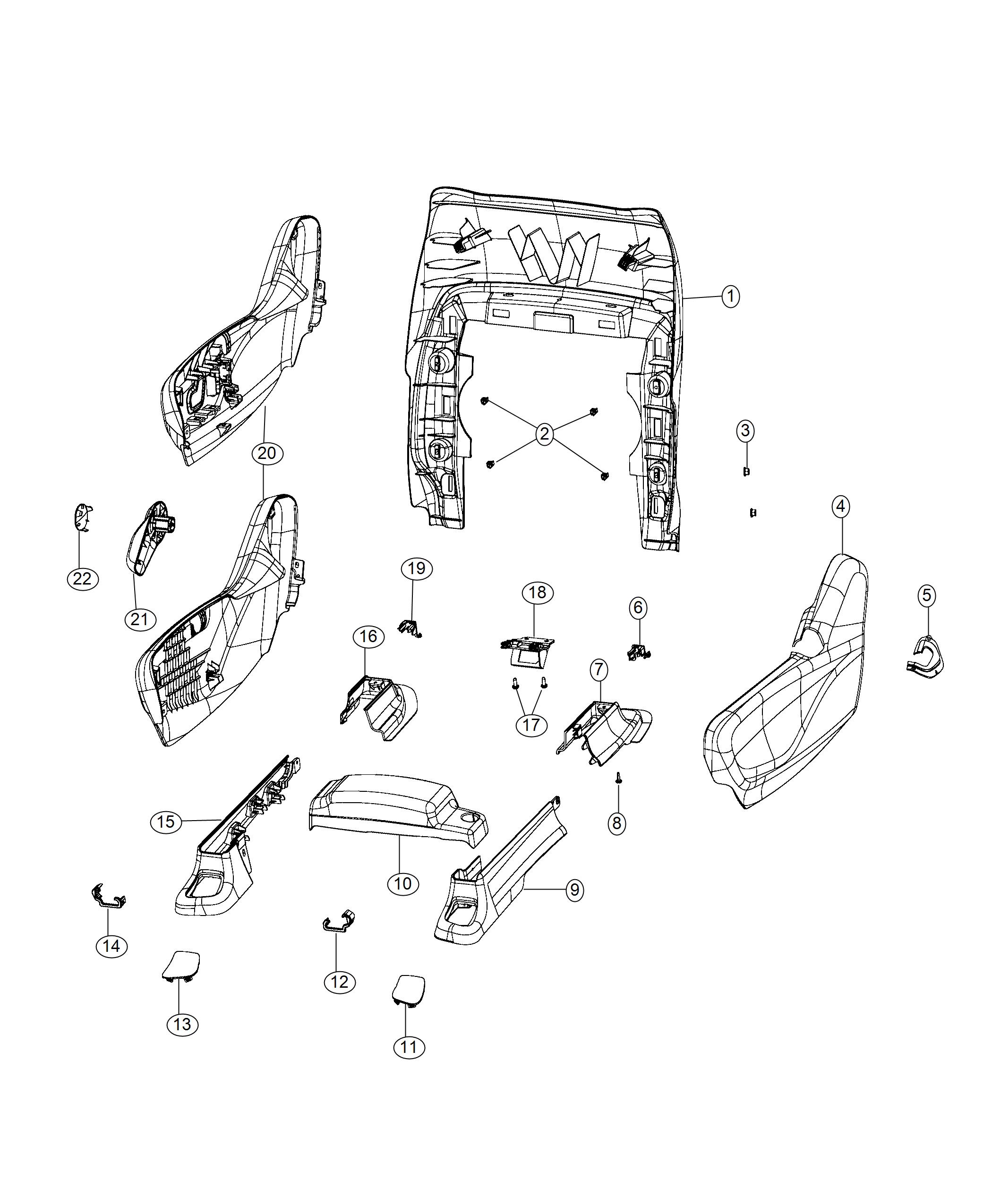 Diagram Shields And Plastics - Combined - Passenger Seat. for your Chrysler