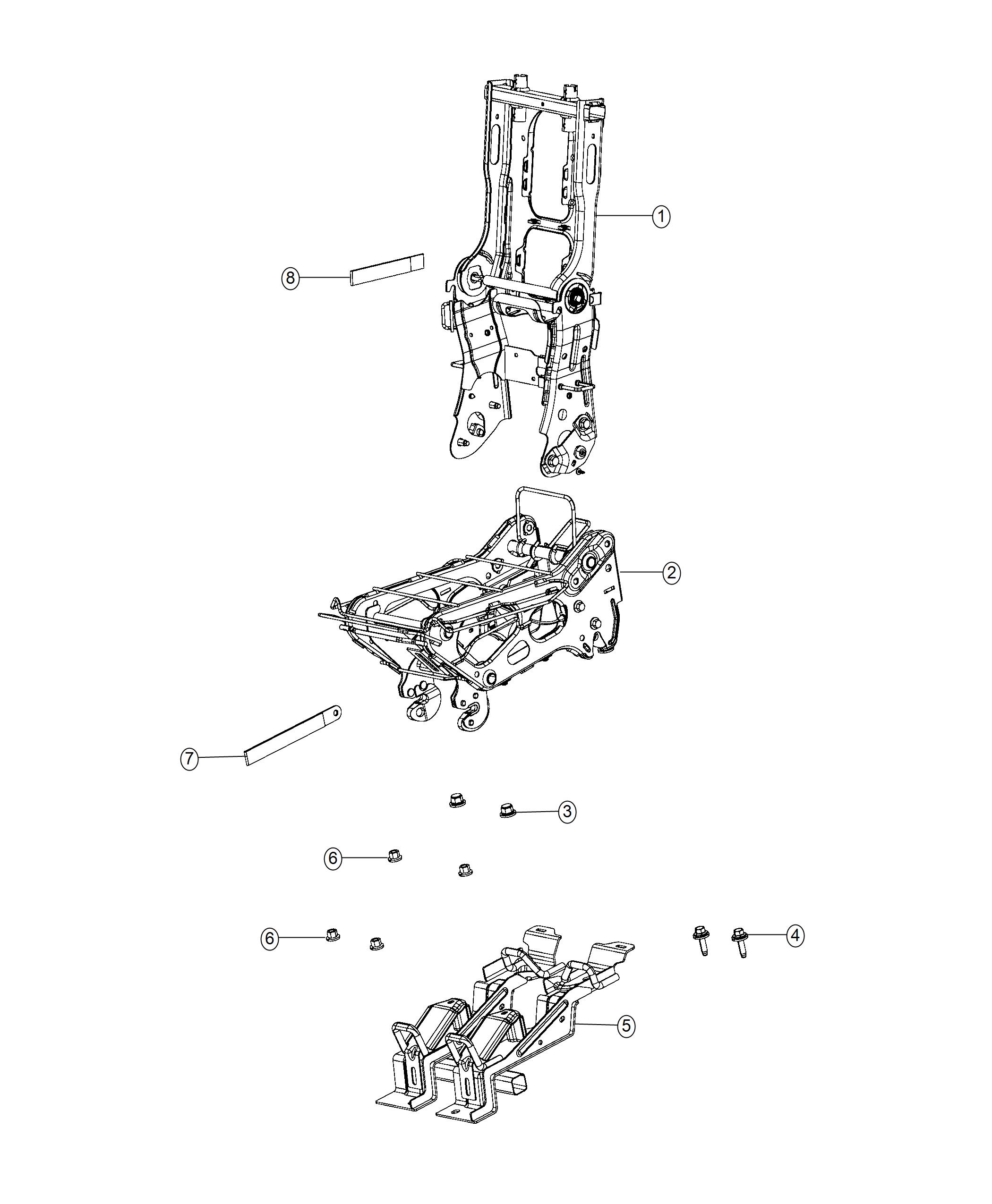 Diagram Second Row - Center - Frames. for your 2002 Chrysler Voyager   