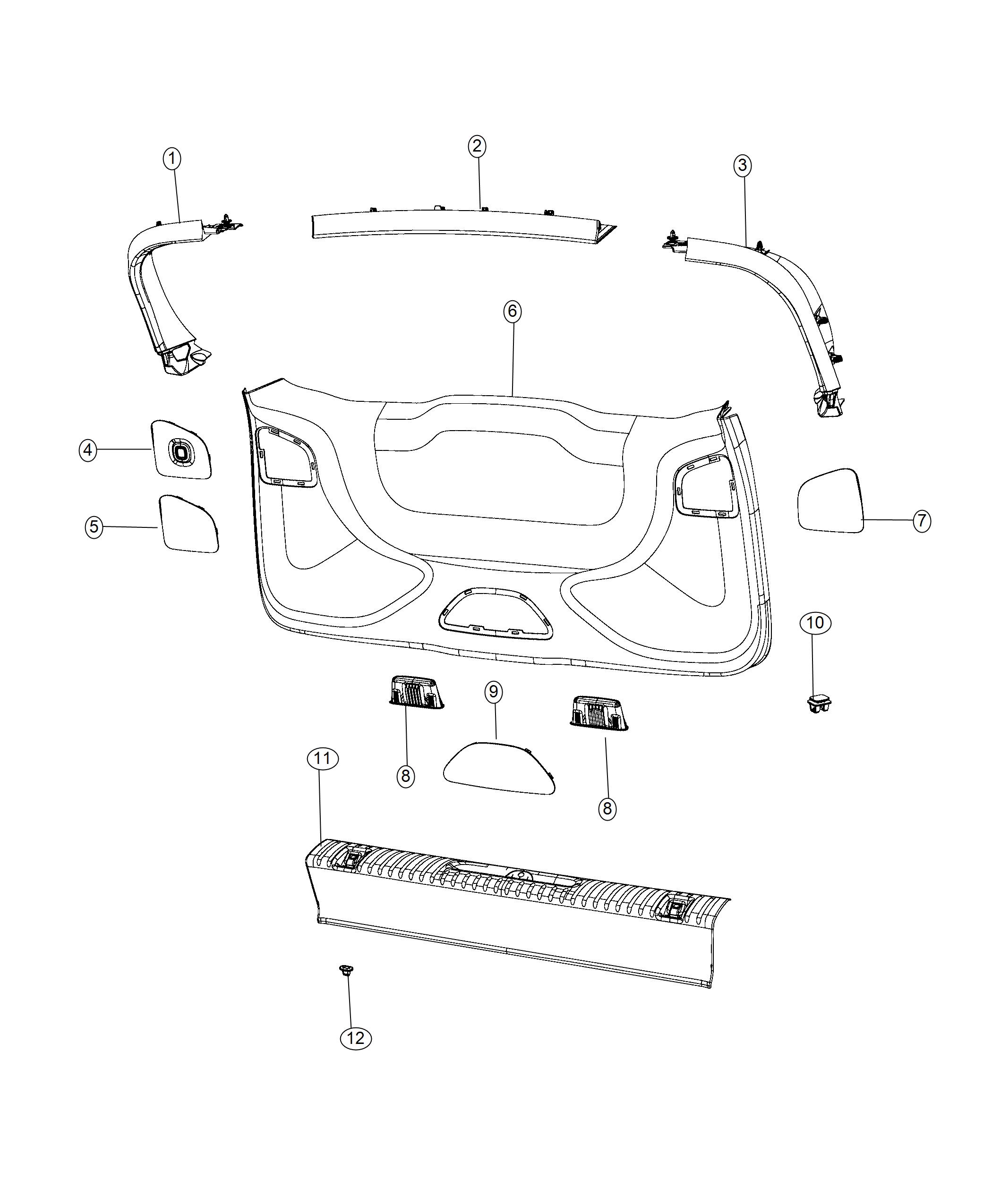 Liftgate Trim Panels And Scuff Plate. Diagram