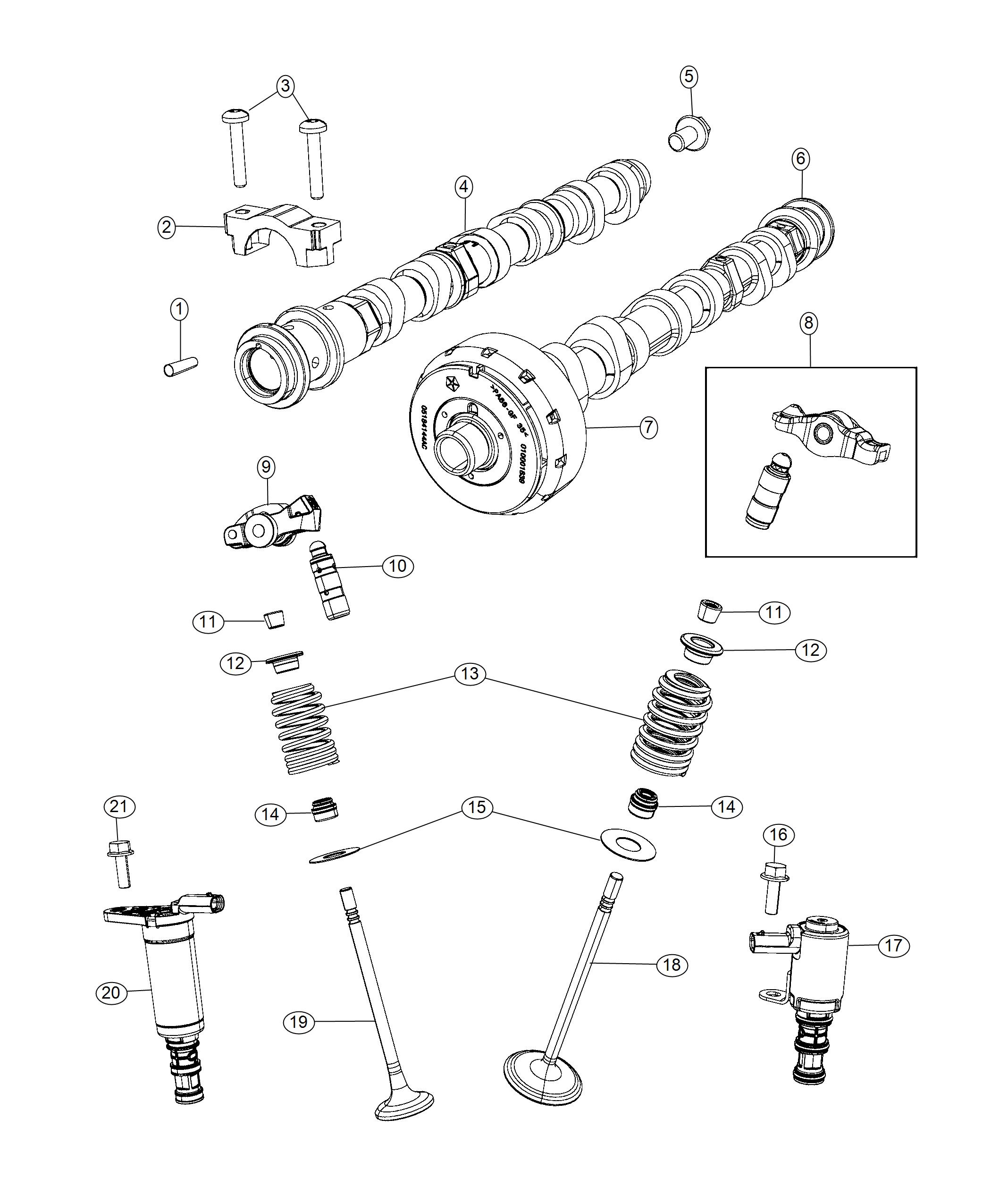 Camshafts And Valvetrain 3.6L. Diagram