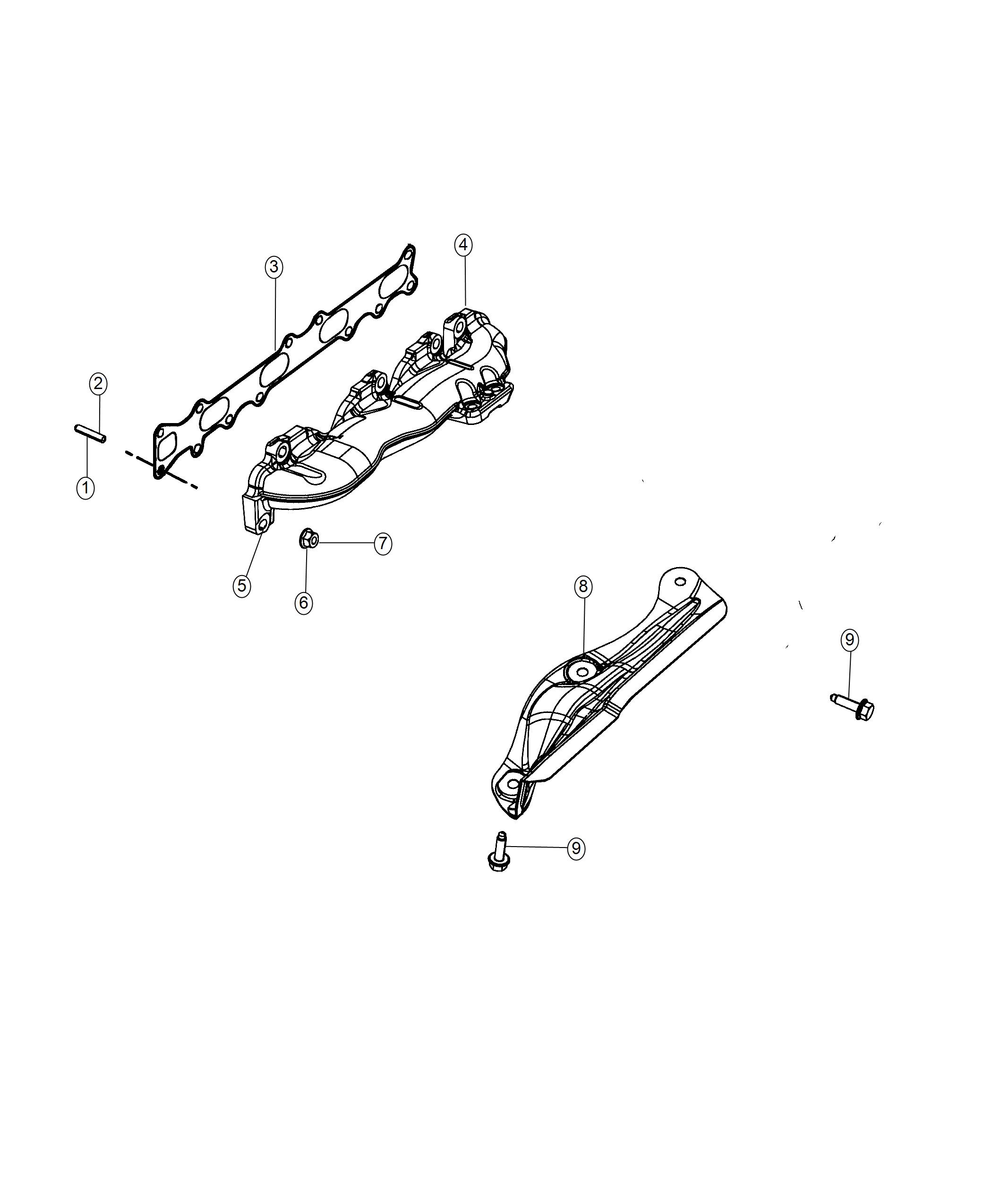 Diagram Exhaust Manifold 2.0L Diesel. for your Jeep