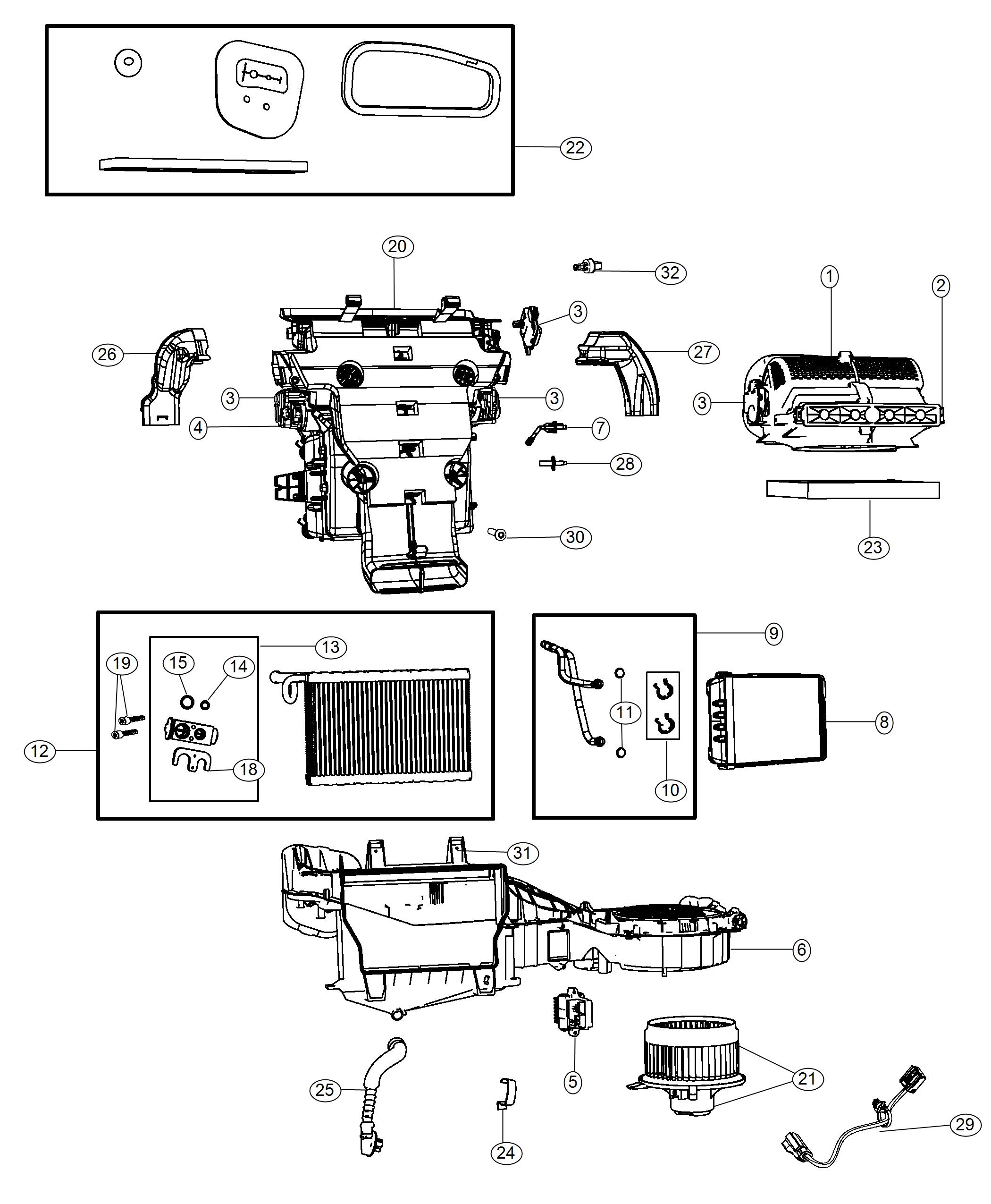 Diagram A/C and Heater Unit. for your Dodge