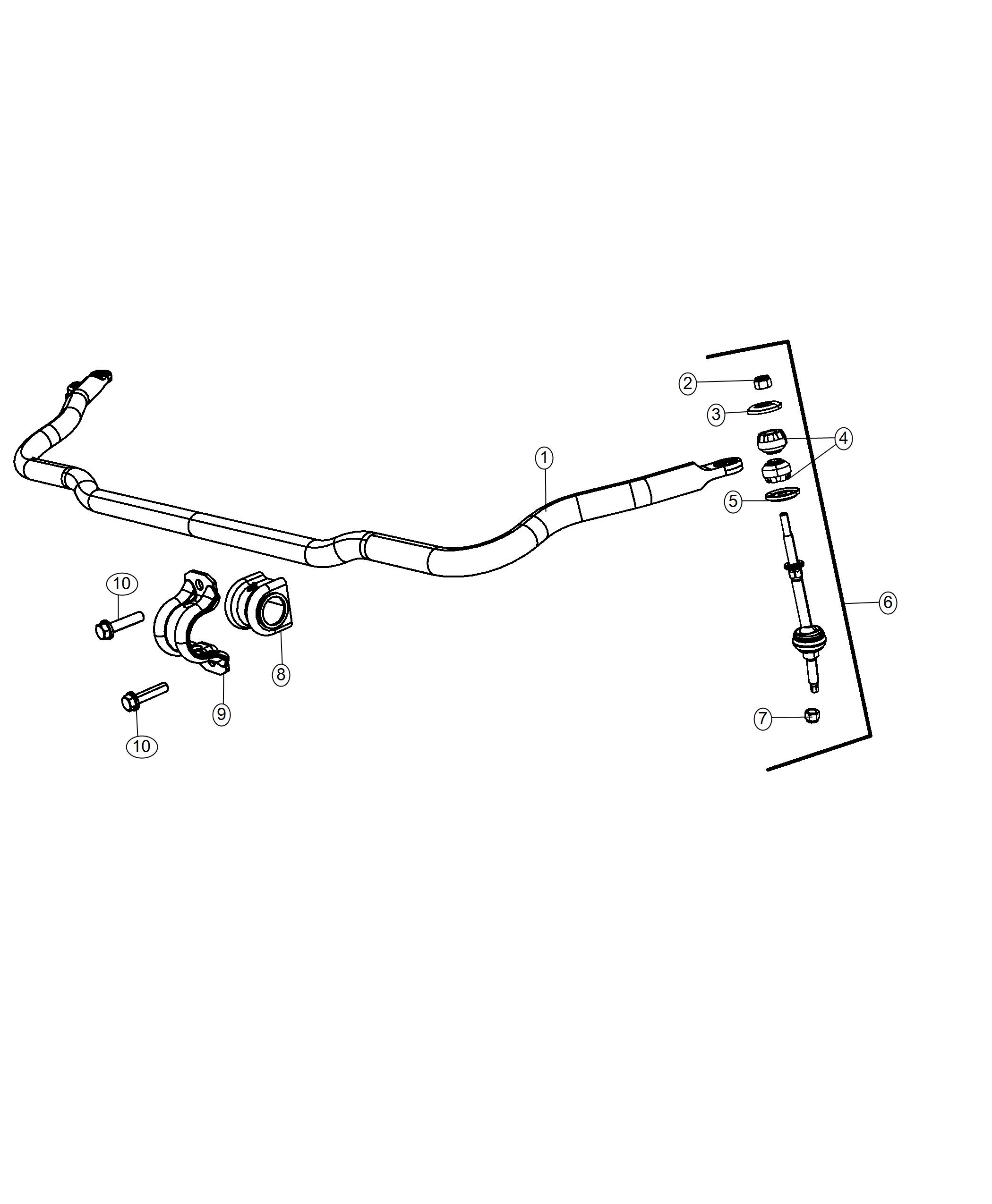 Diagram Stabilizer Bar, Front, DX 1, 6. for your 2010 Ram 1500   