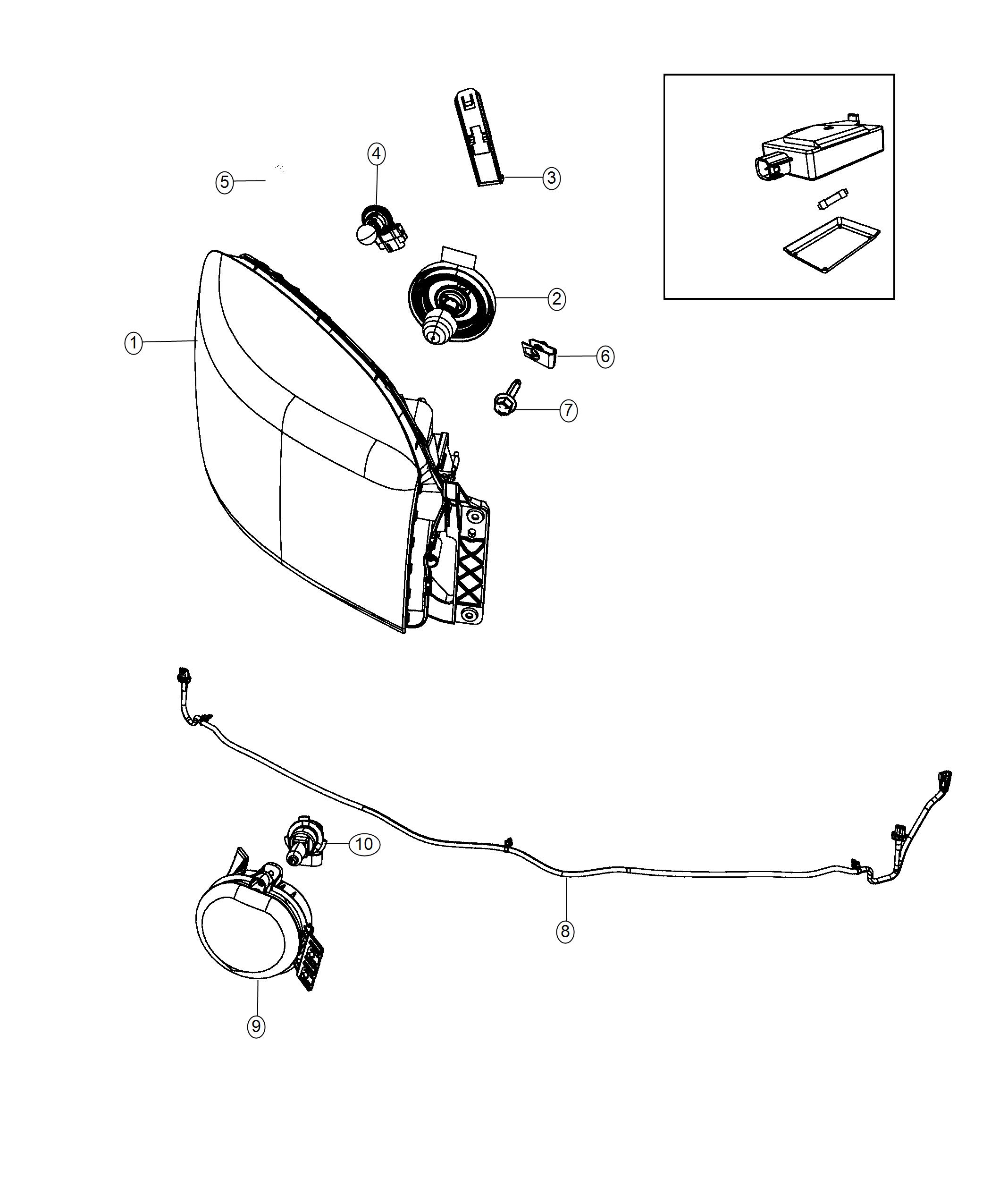 Diagram Lamps, Front. for your 1999 Chrysler 300  M 