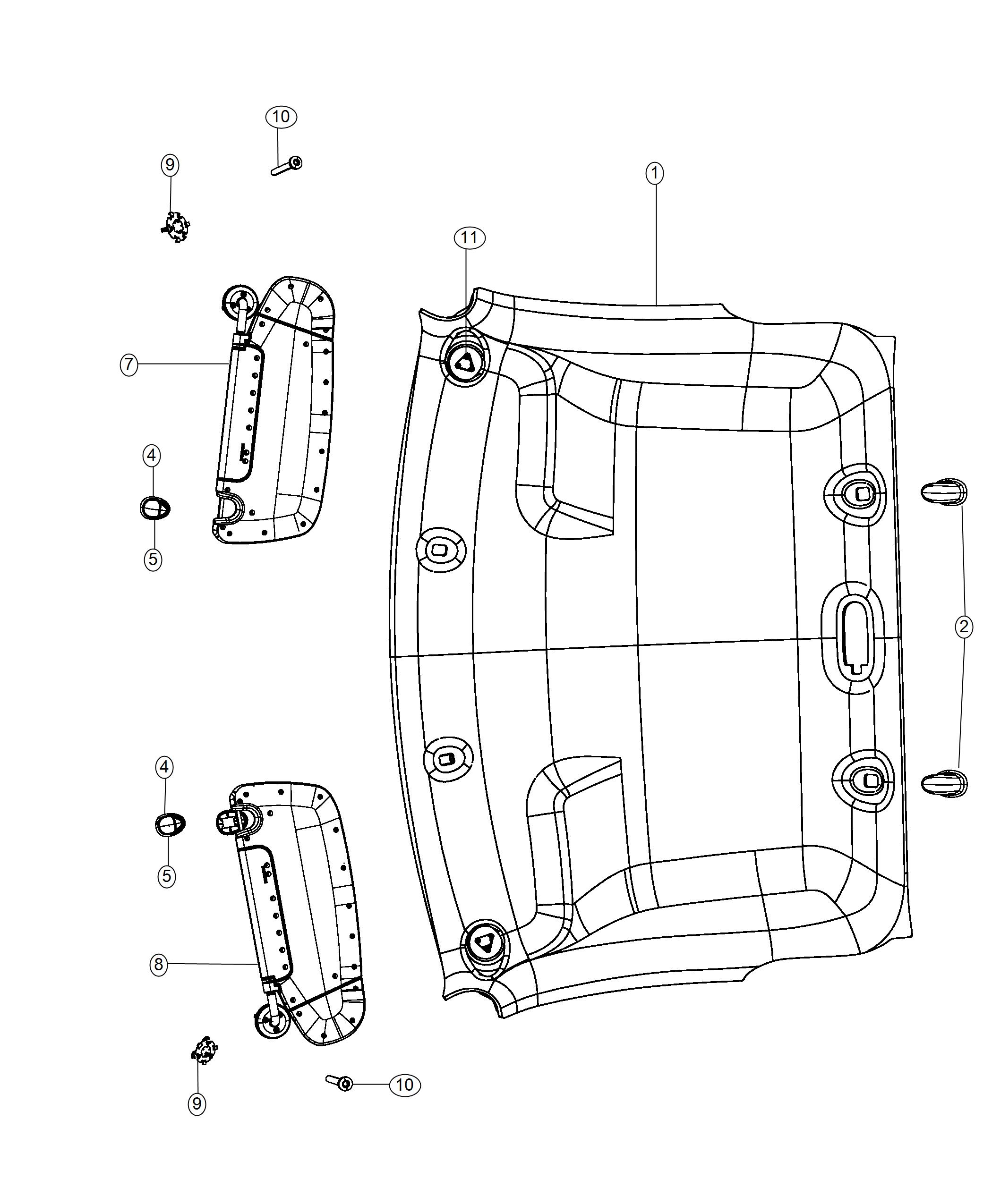 Headliners and Visors. Diagram