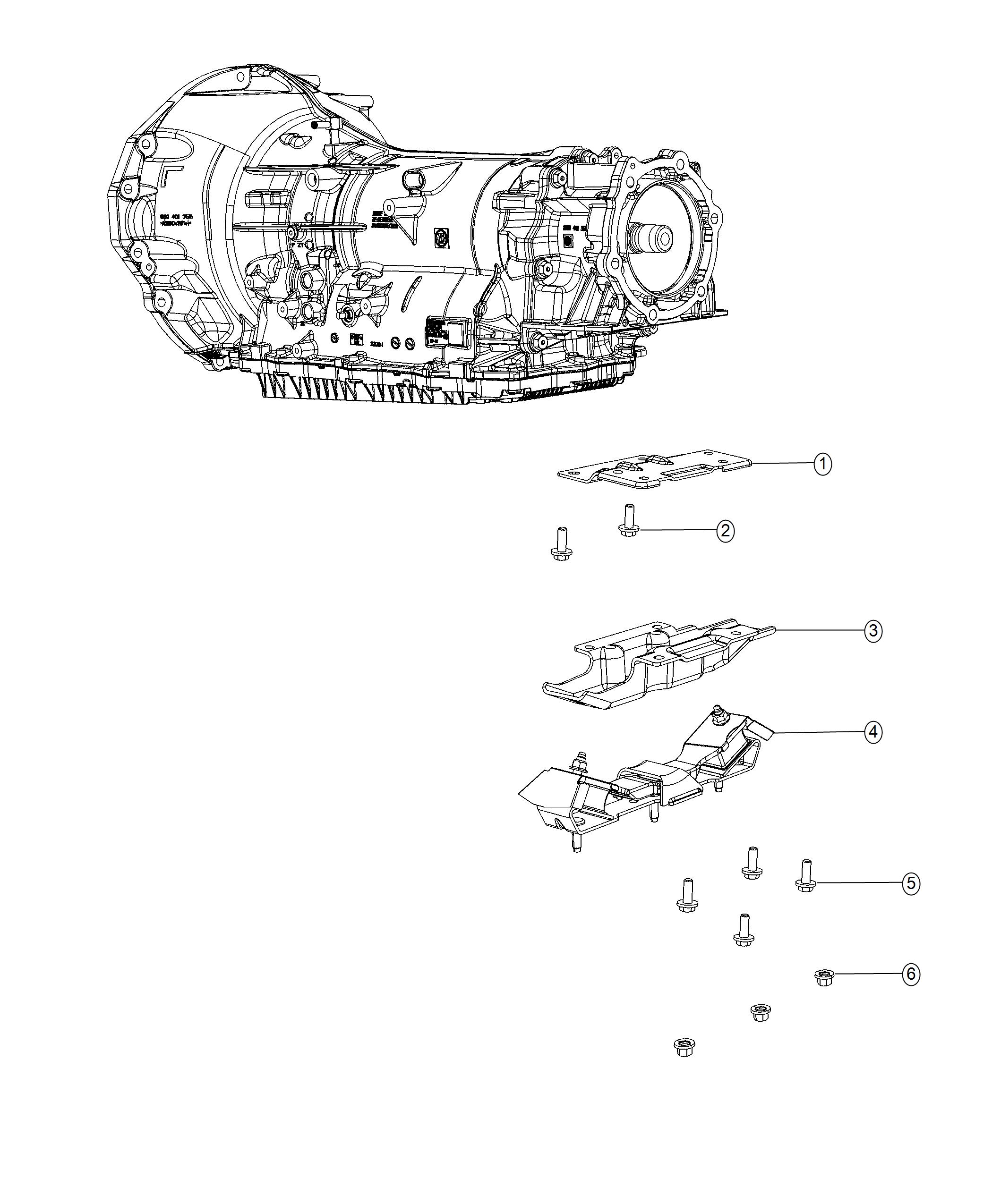 Transmission Support 4WD. Diagram