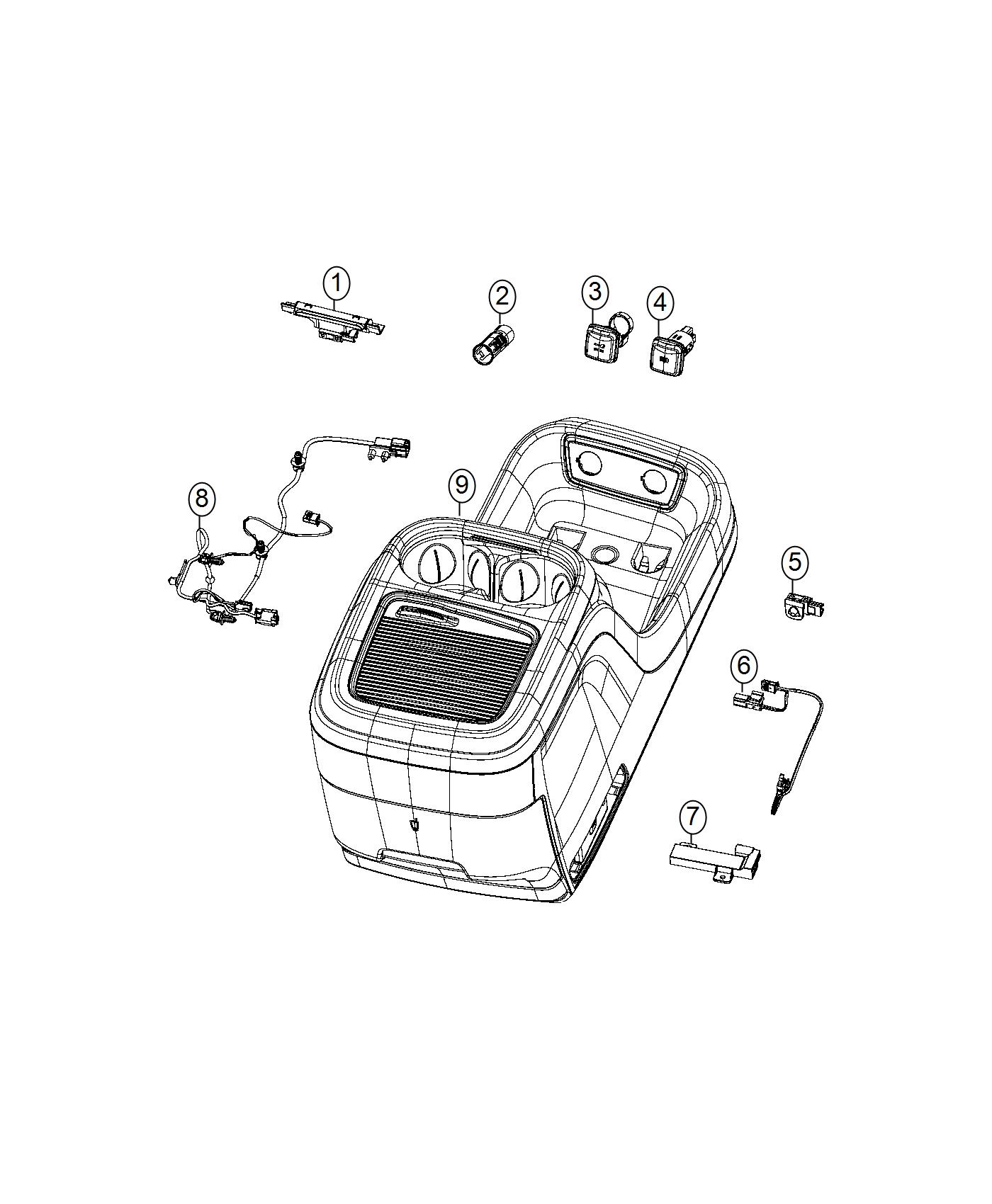 Diagram Lamps, Center Console. for your Chrysler Pacifica  