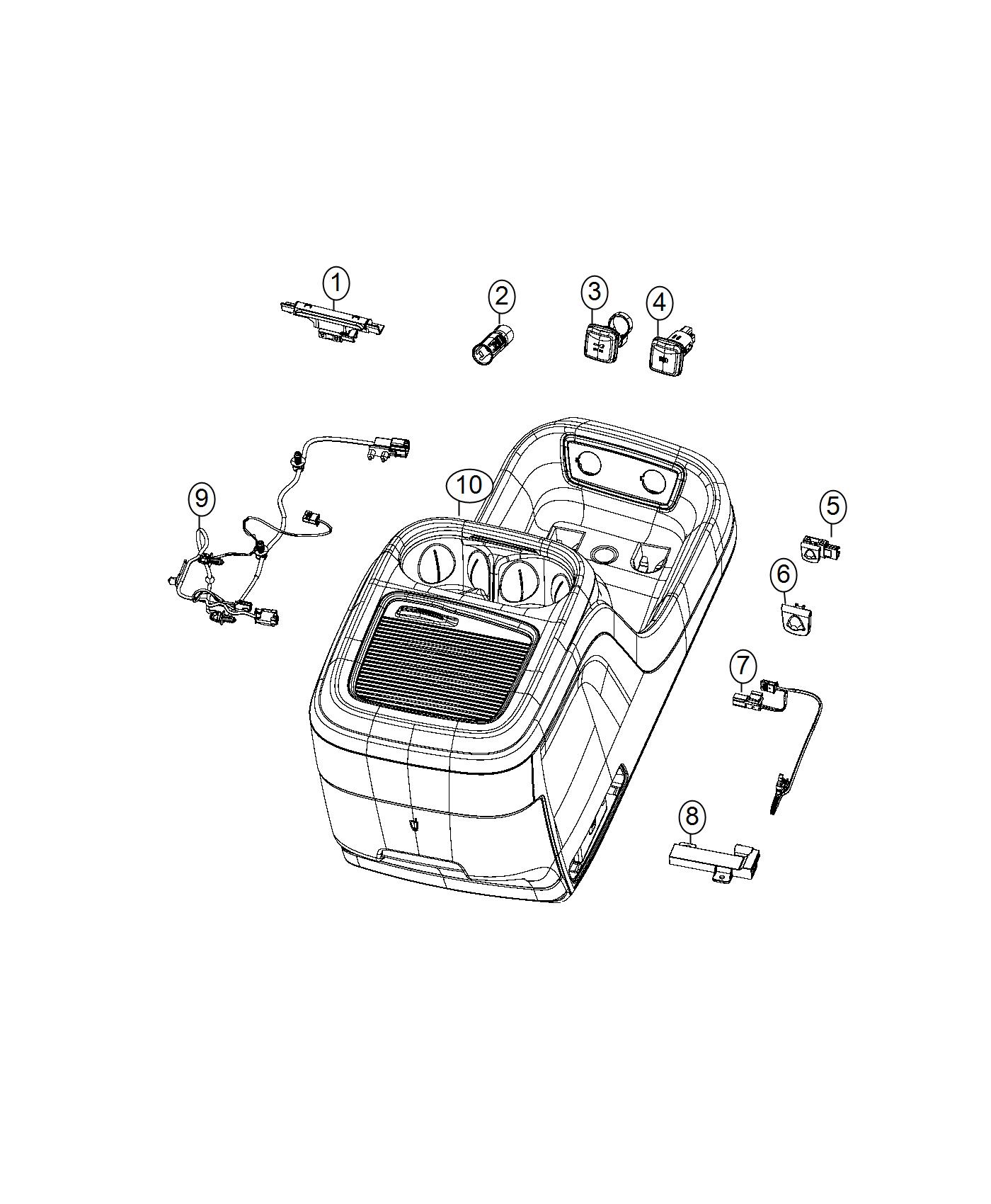 Diagram Connector, Center Console USB. for your Chrysler Pacifica  