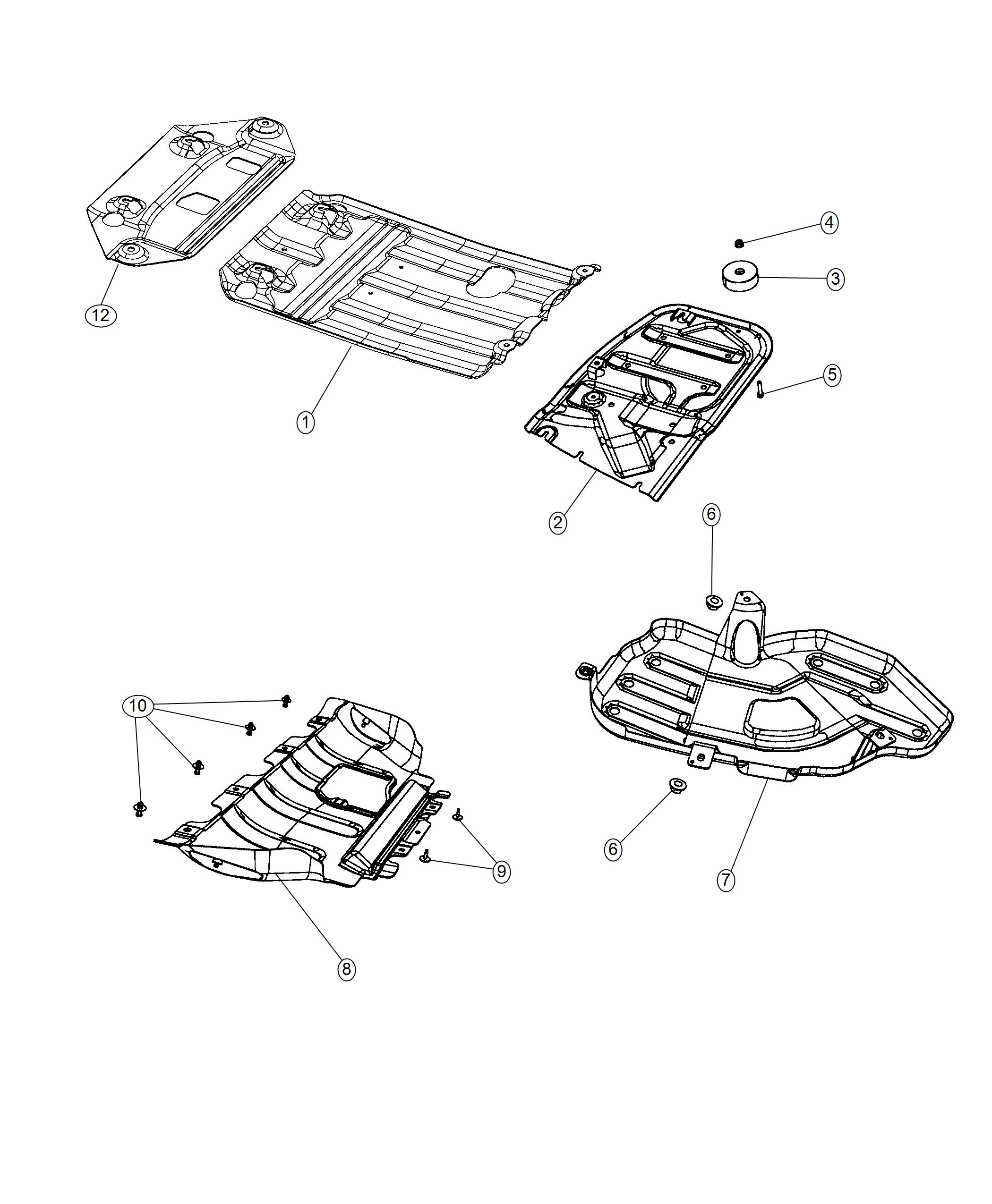 Diagram Underbody Shields And Plate. for your 2004 Chrysler 300  M 