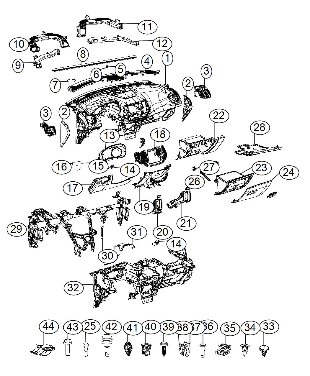 Diagram Instrument Panel and Structure. for your 2000 Chrysler 300  M 