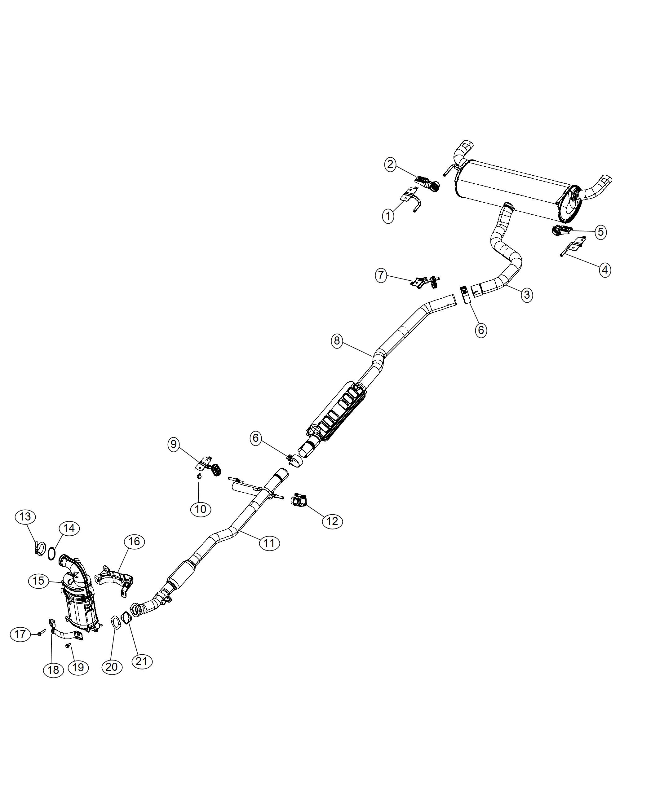 Diagram Exhaust System , 2.0L 2.2L [2.0L I4 Turbo Diesel Engine w/ ESS], [2.2L I4 Turbo Diesel Engine w/ ESS],. for your 1999 Chrysler 300  M 