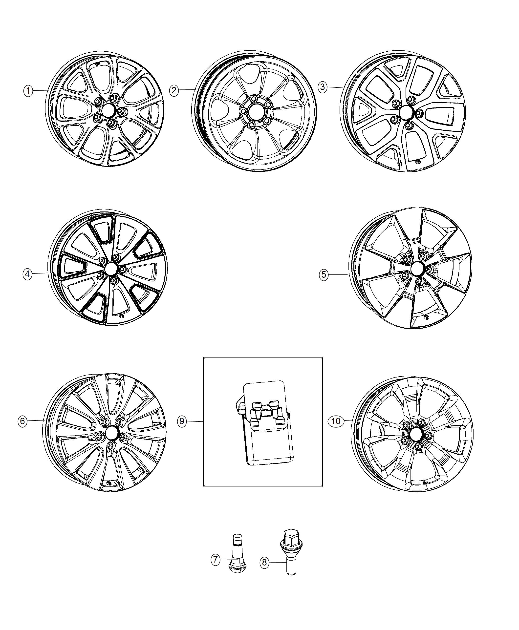 Diagram Wheels and Hardware. for your Chrysler