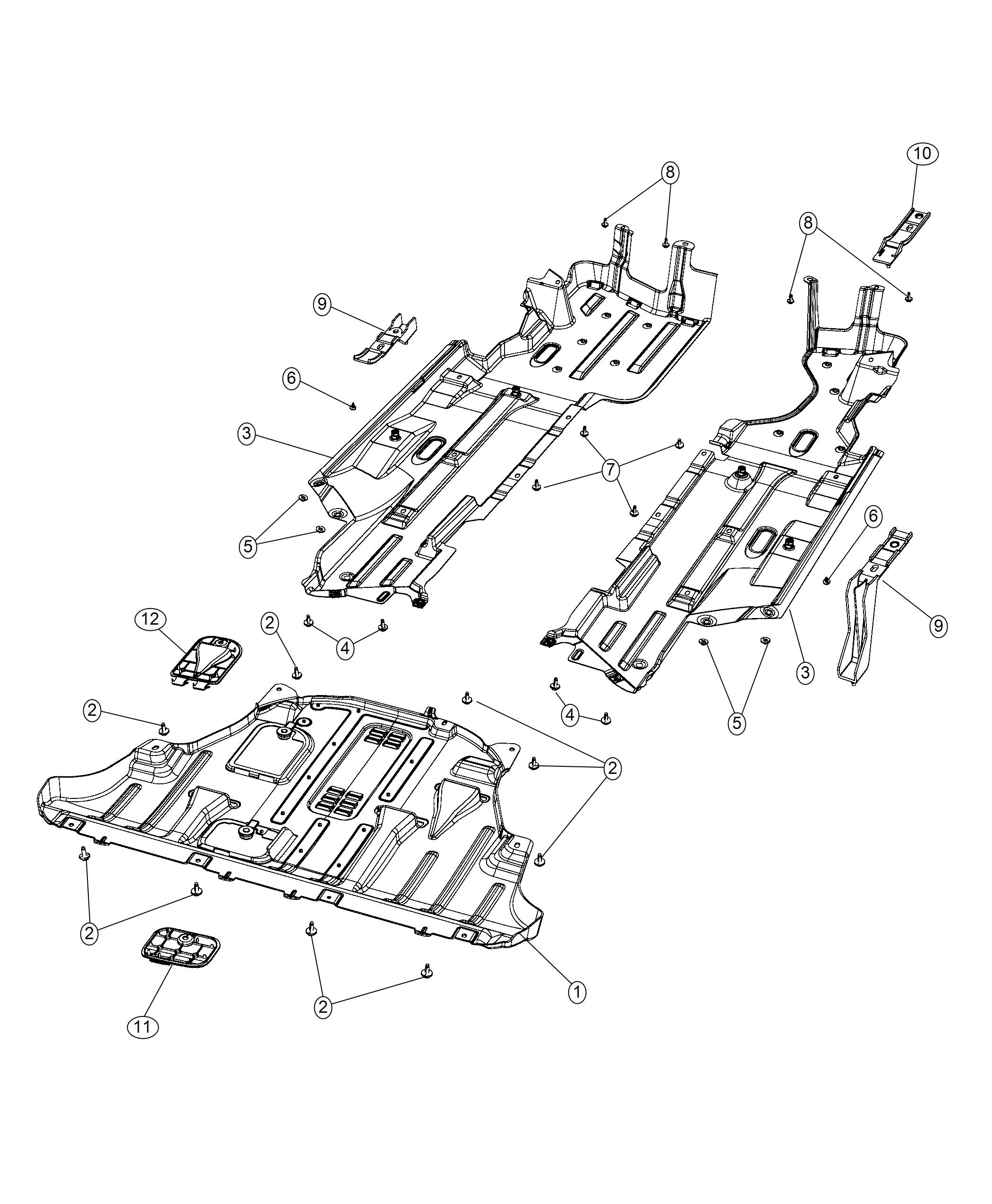 Diagram Belly Pans. for your Jeep Cherokee  