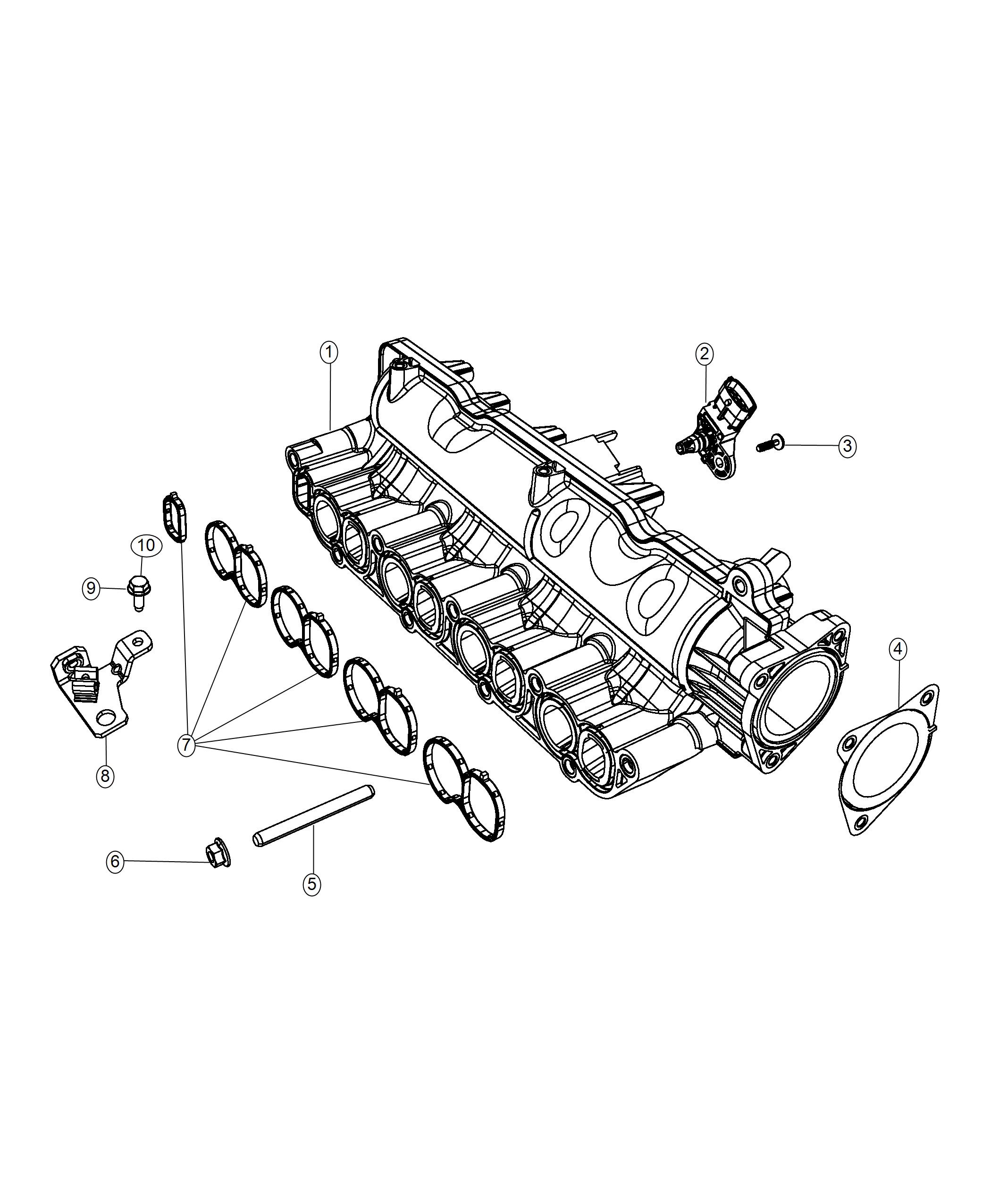 Diagram Intake Manifold 2.2L Diesel. for your 2023 Jeep Grand Cherokee LAREDO  