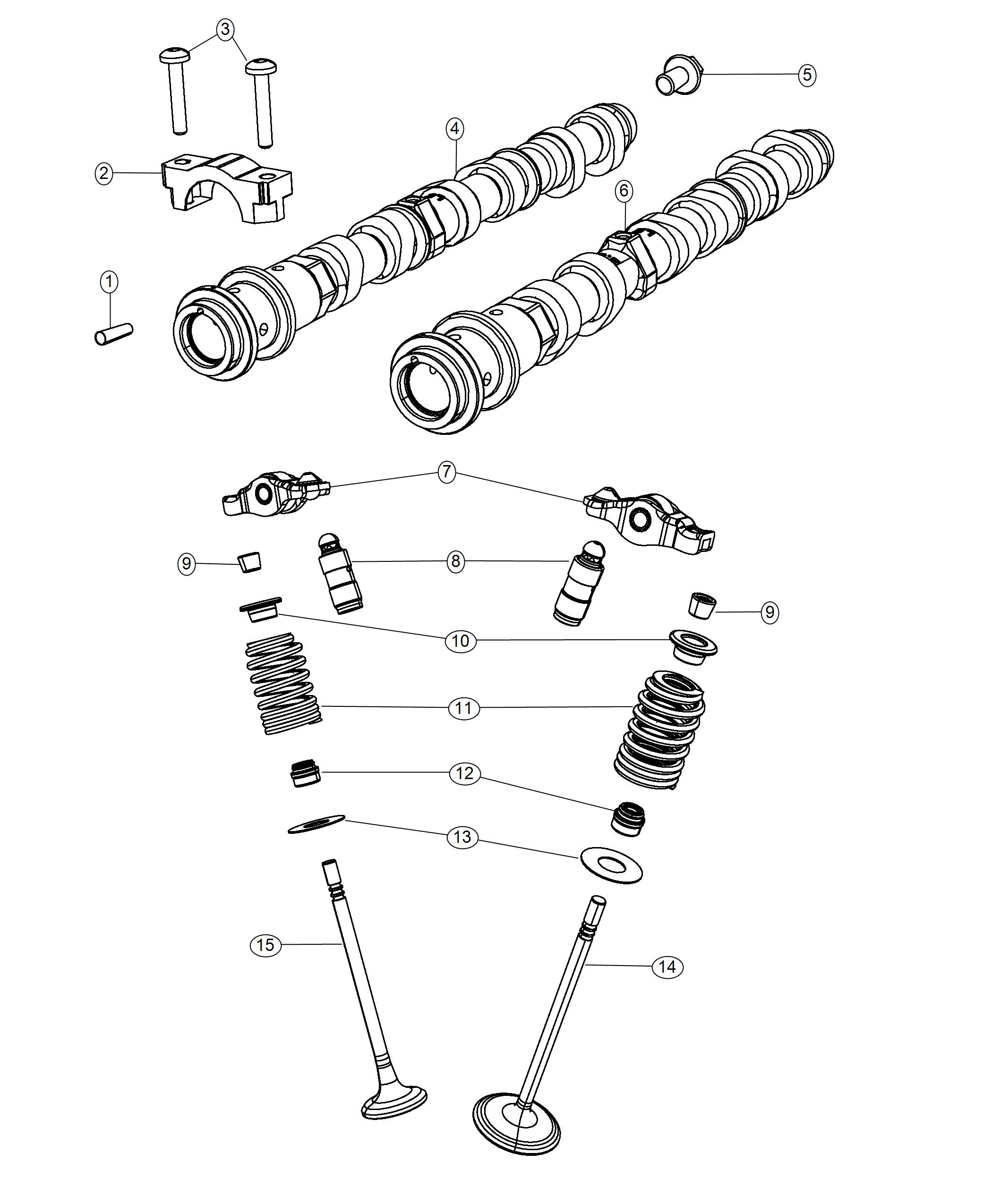 Diagram Camshafts And Valvetrain 3.2L. for your 2002 Chrysler 300  M 