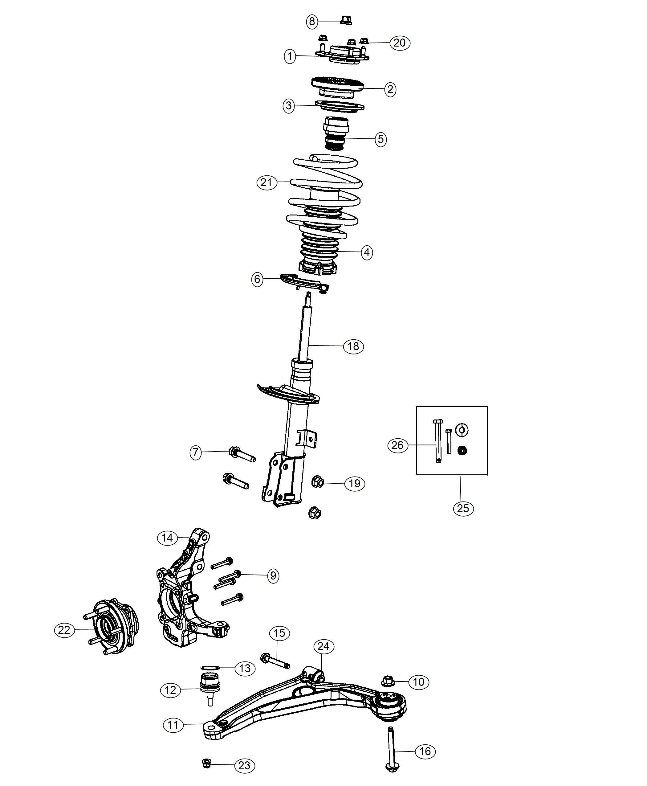 Diagram Suspension, Front. for your 2000 Chrysler 300  M 