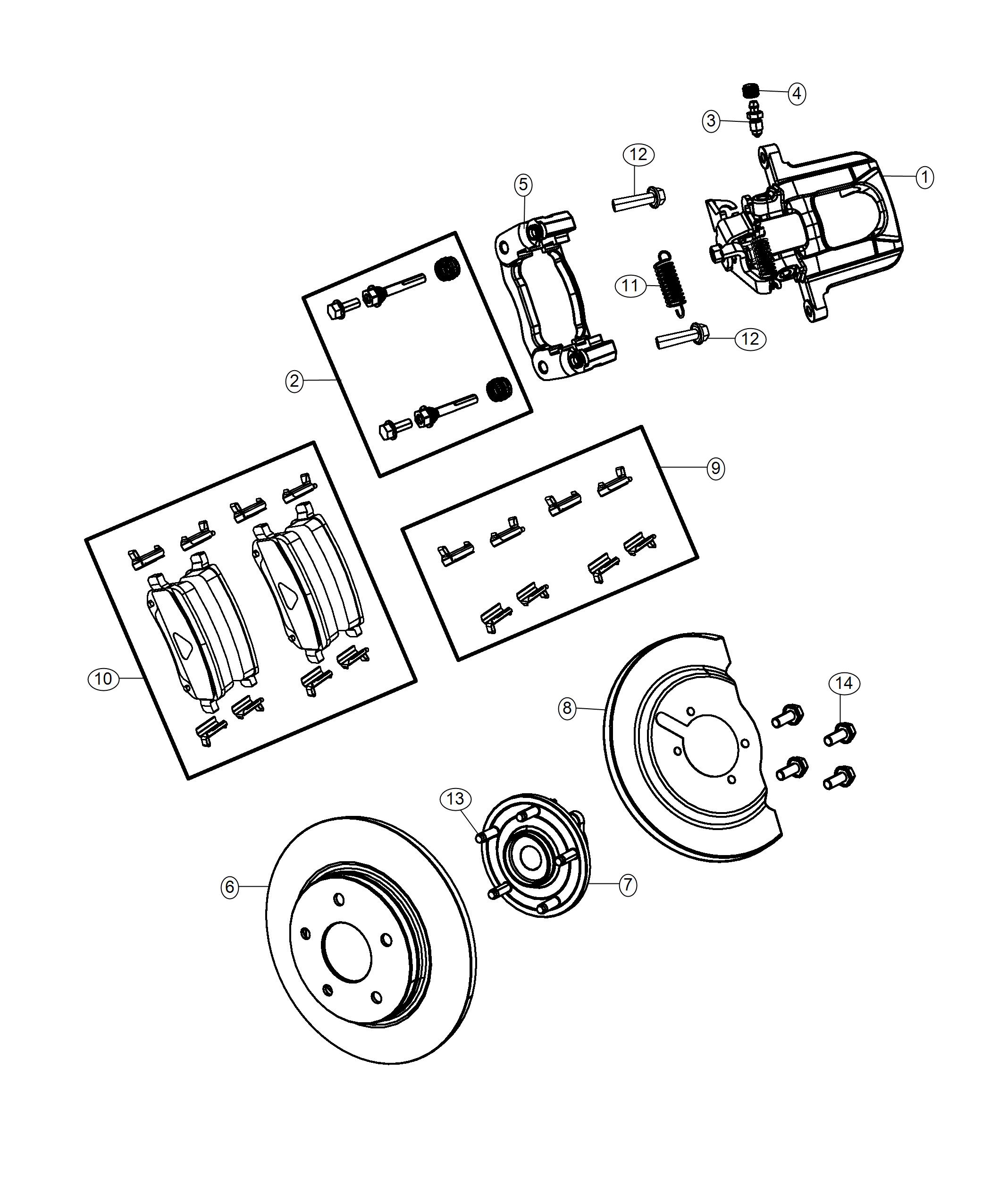 Brakes, Rear Disc. Diagram