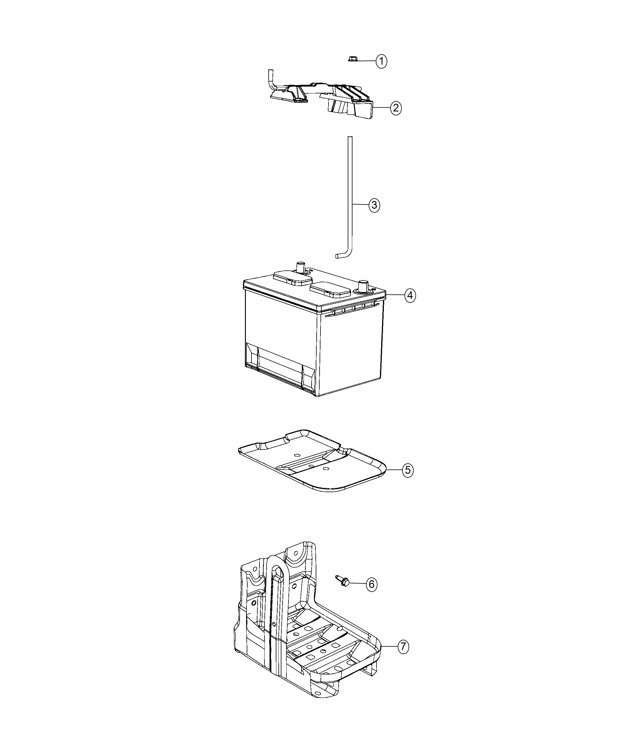 Diagram Battery Tray And Support. for your Dodge Journey  