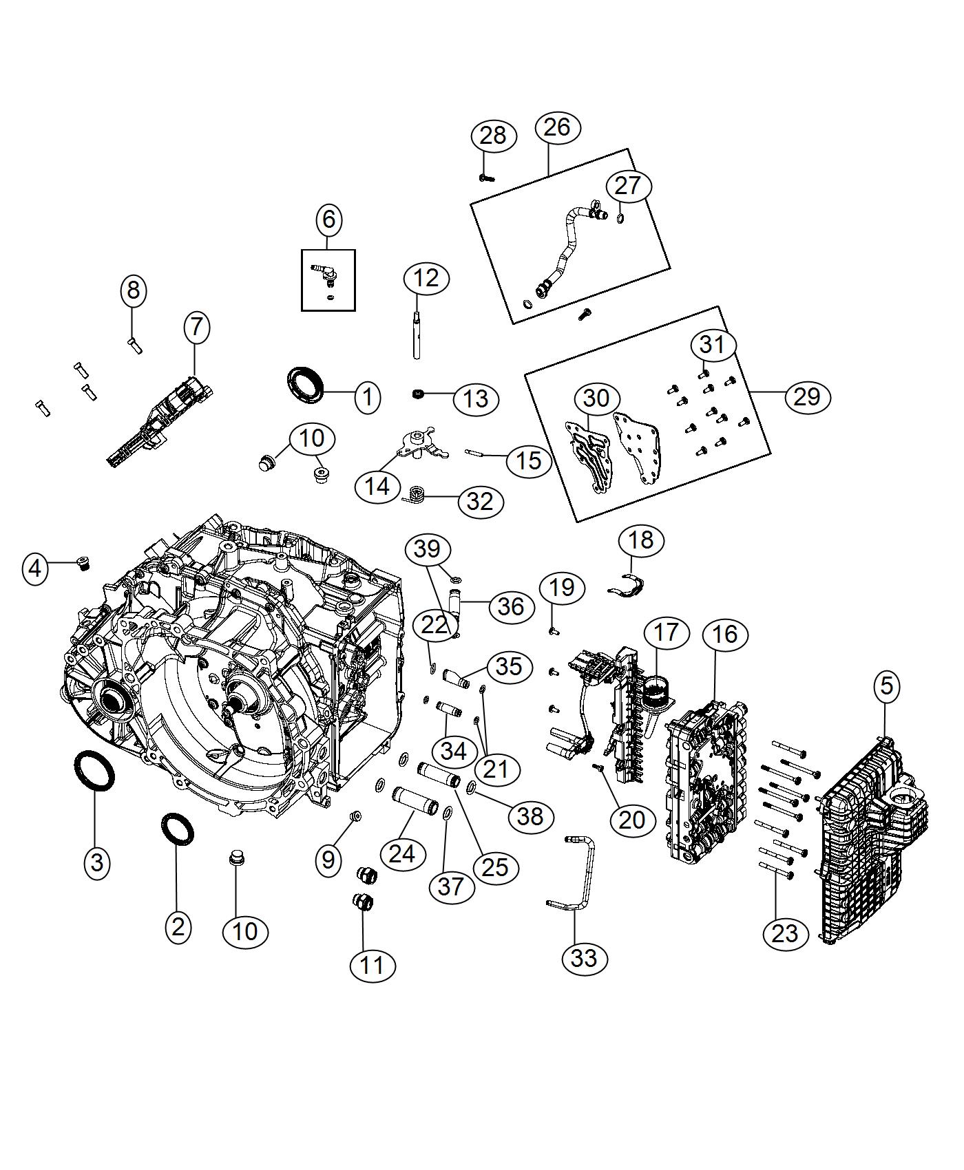 Diagram Transmission Serviceable Parts. for your 2016 Chrysler 200  Limited 