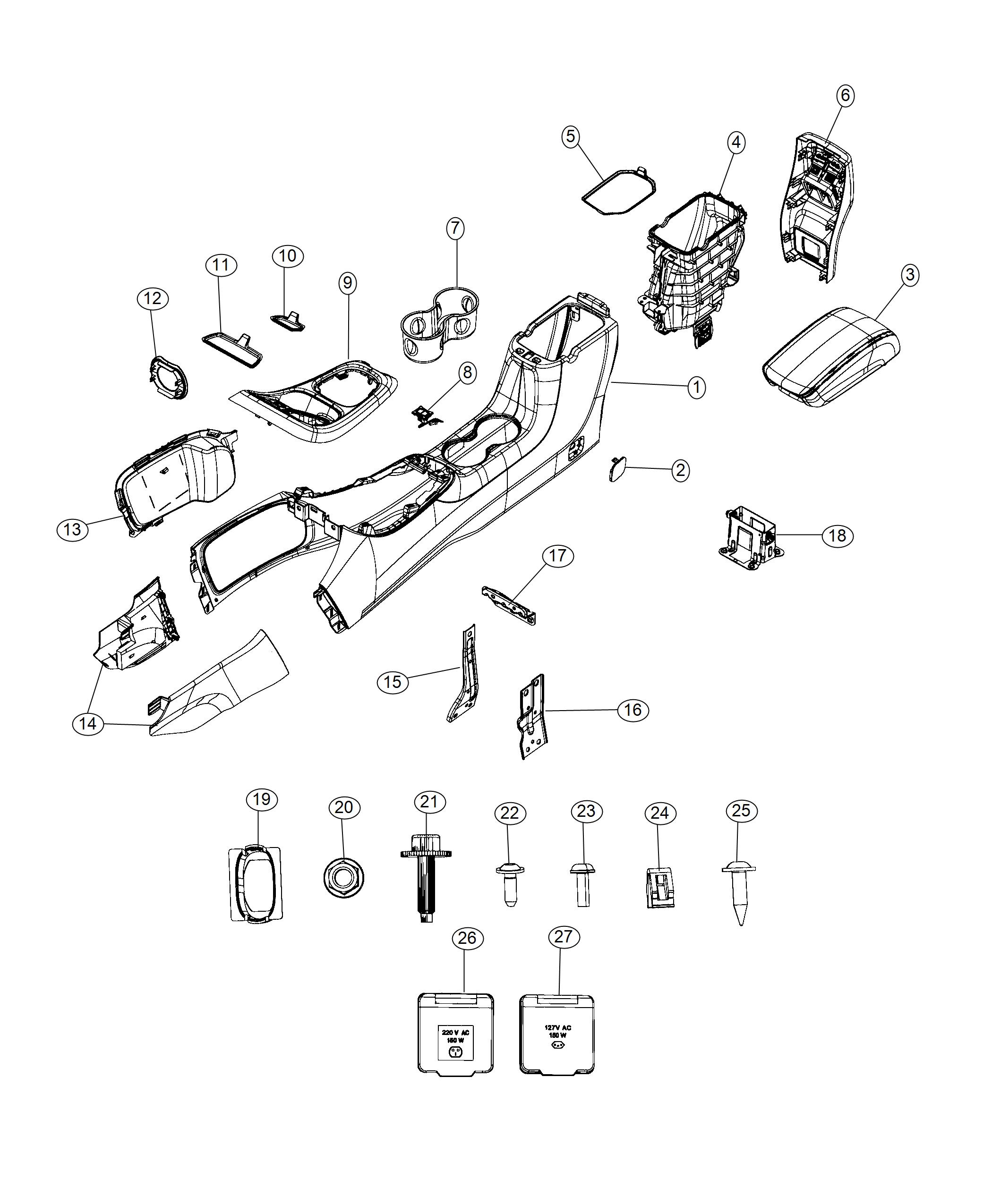 Floor Console. Diagram