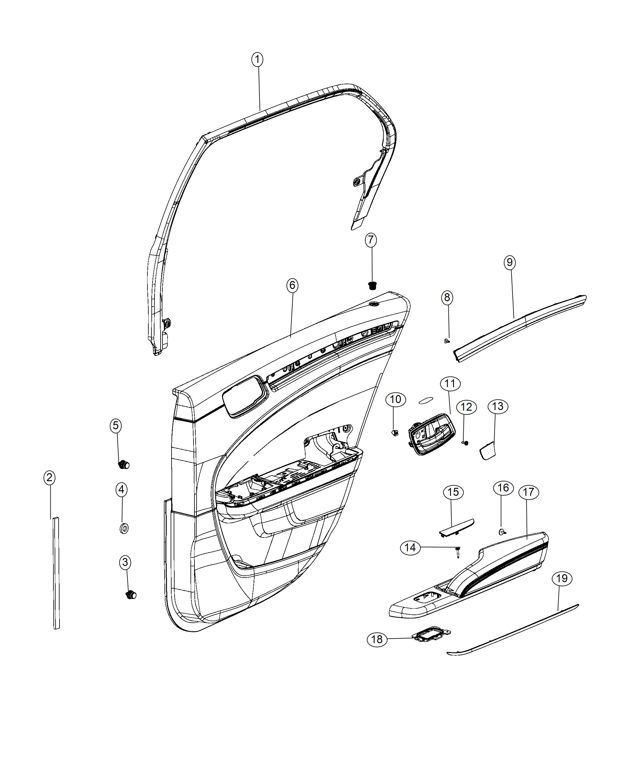 Diagram Rear Door Trim Panels. for your Chrysler 300  