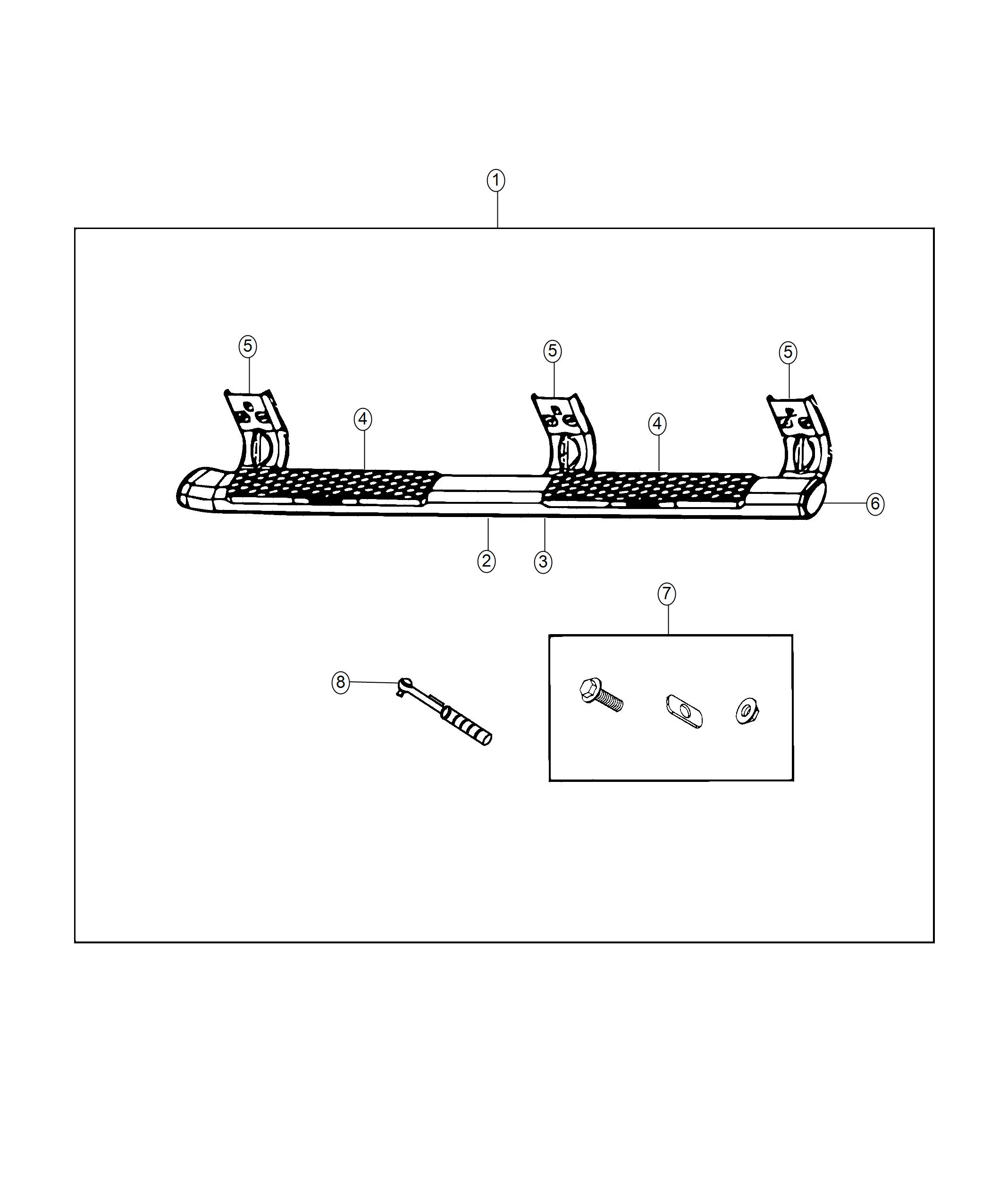 Diagram Step Kit, Tubular Side. for your 2017 Ram 2500   