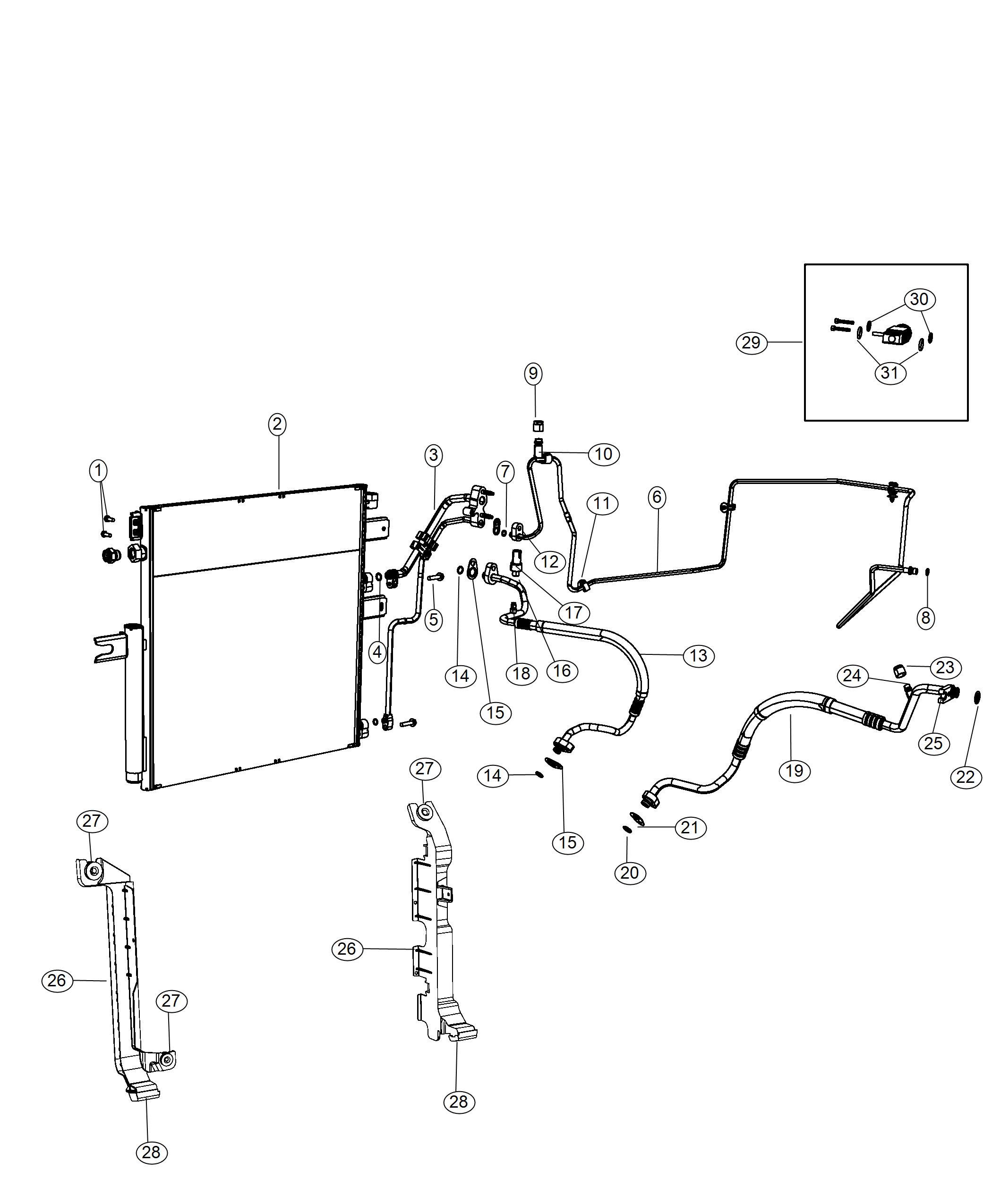 Diagram A/C Plumbing. for your 2018 Ram 4500   