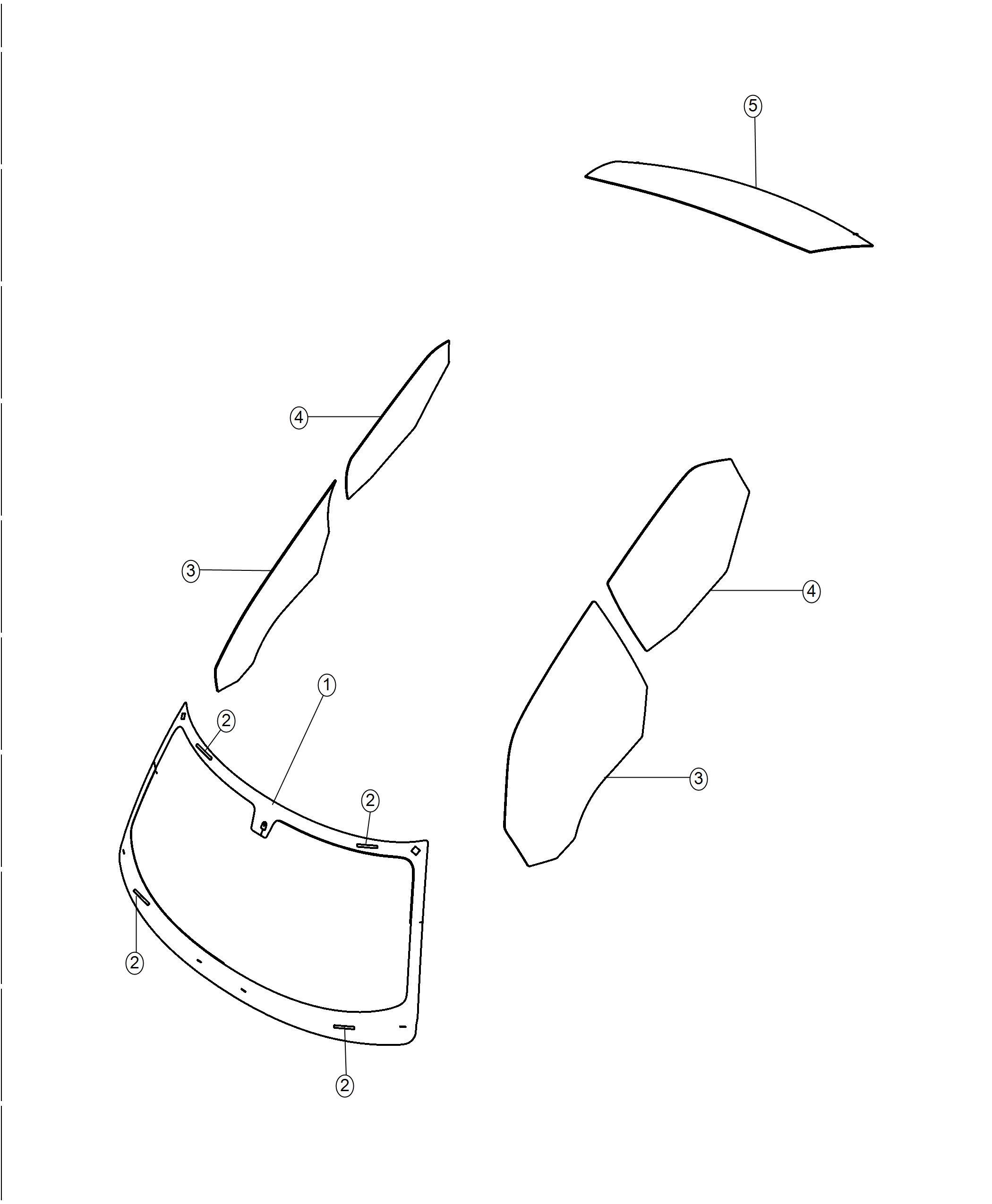 Diagram Glass, Glass Hardware. for your 2000 Chrysler 300  M 