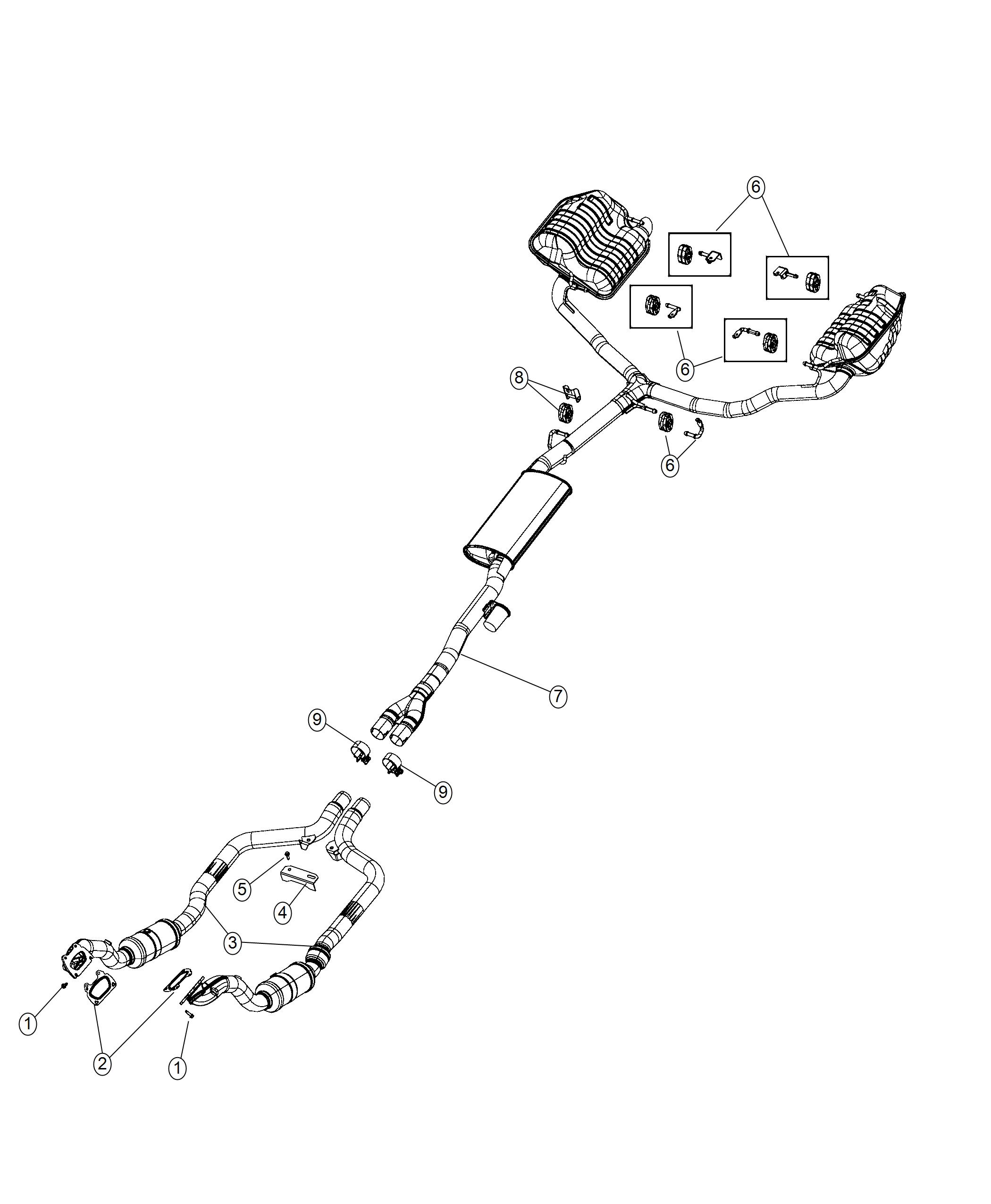 Diagram Exhaust System Single 3.6L. for your Chrysler 300 M 