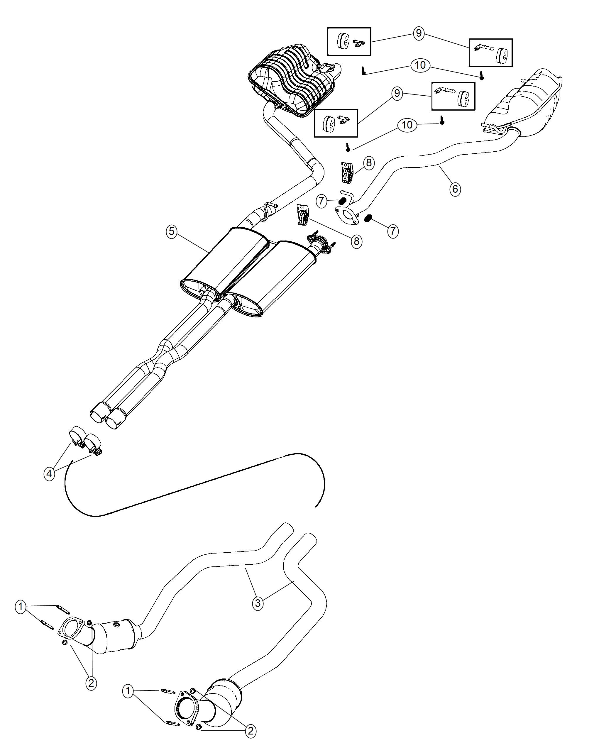 Exhaust System 5.7L. Diagram