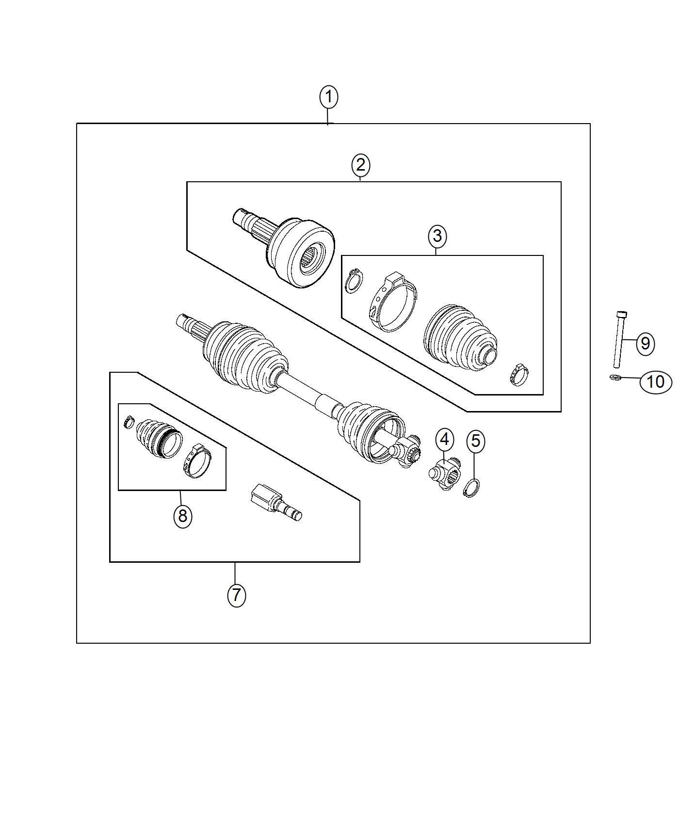 Diagram Shafts, Axle. for your 2001 Chrysler 300  M 