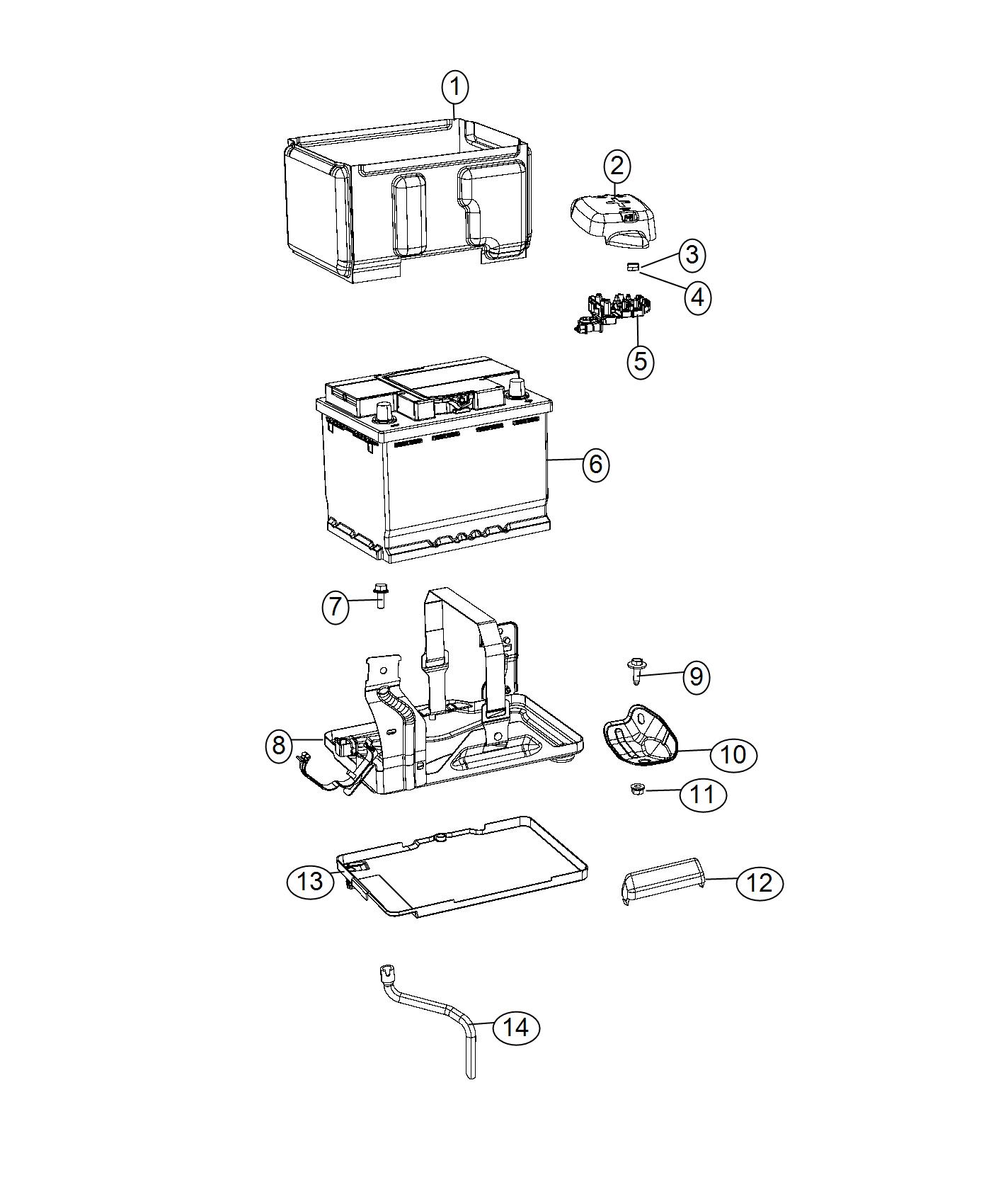 Diagram Battery, Tray And Support. for your 2004 Chrysler 300  M 