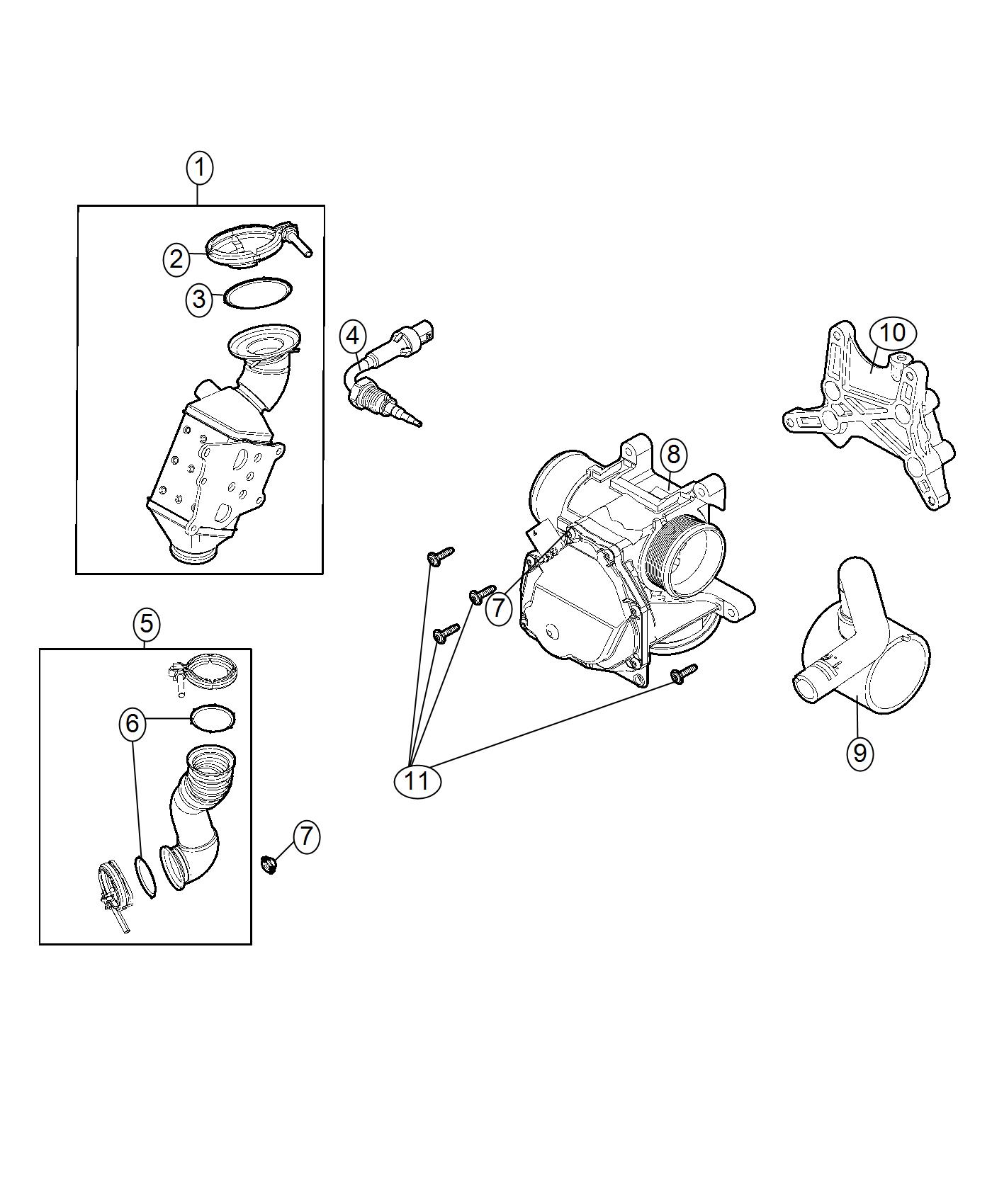 Diagram EGR Valve, Low Pressure, 2.0L Diesel [2.0L I4 Turbo Diesel Engine]. for your 2022 Jeep Renegade   