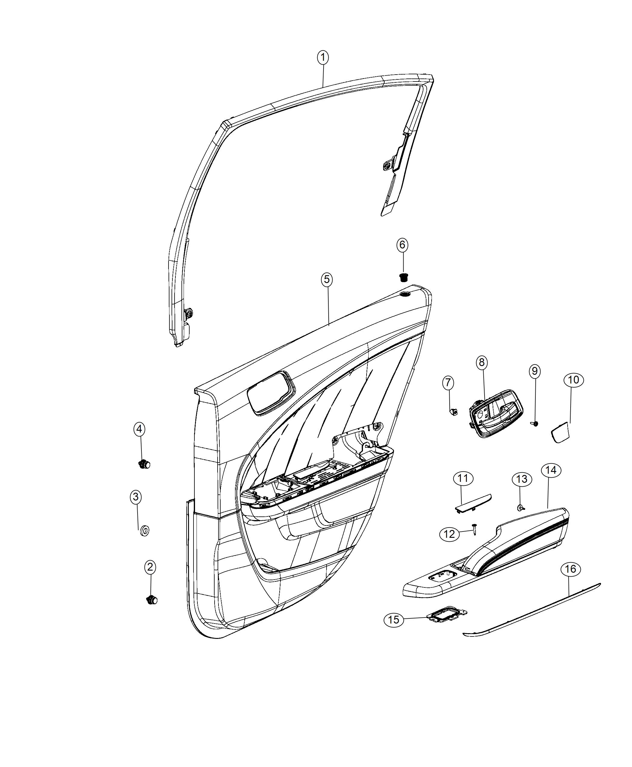 Diagram Rear Door Trim Panels. for your Dodge