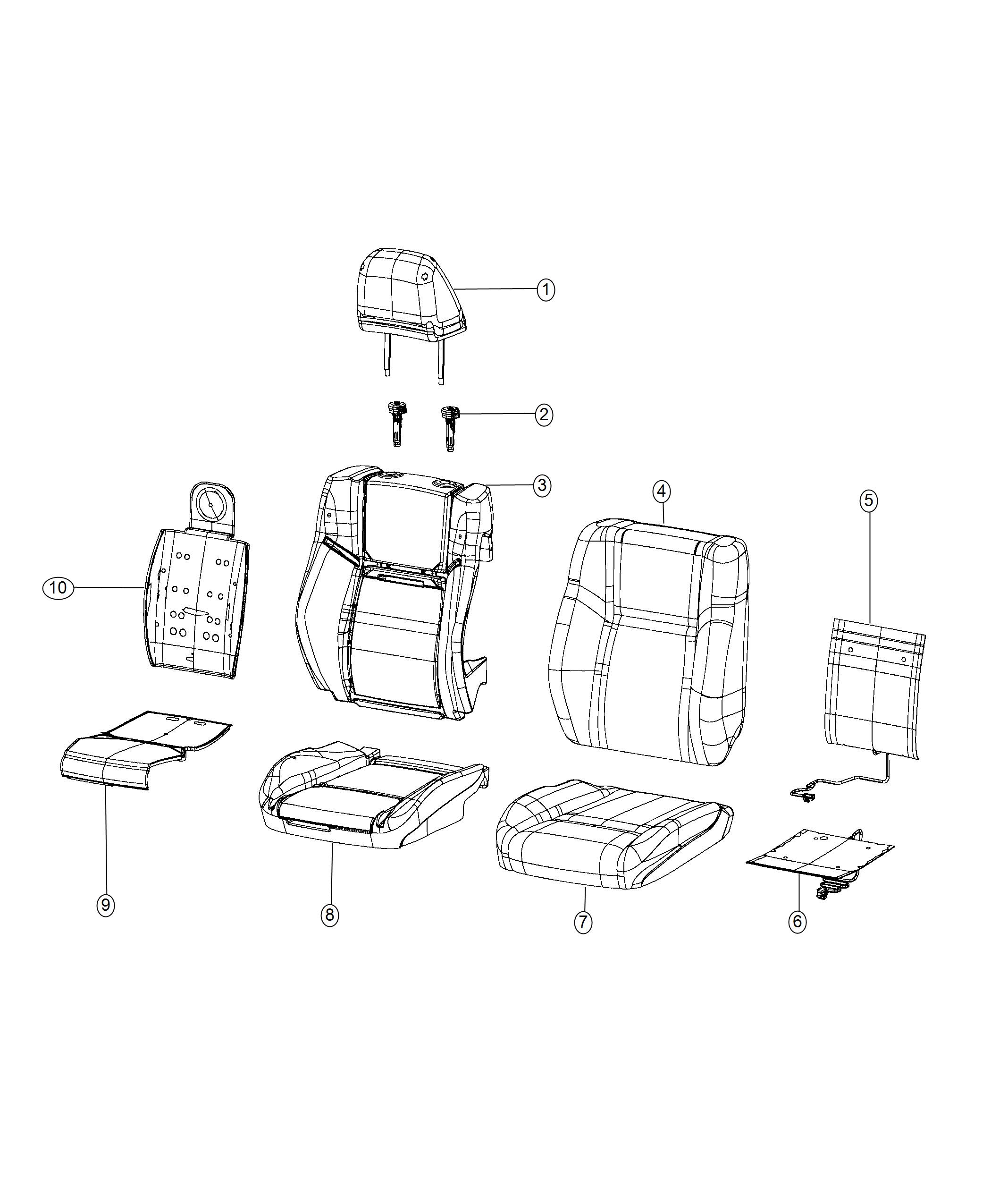 Front Seat - Bucket. Diagram