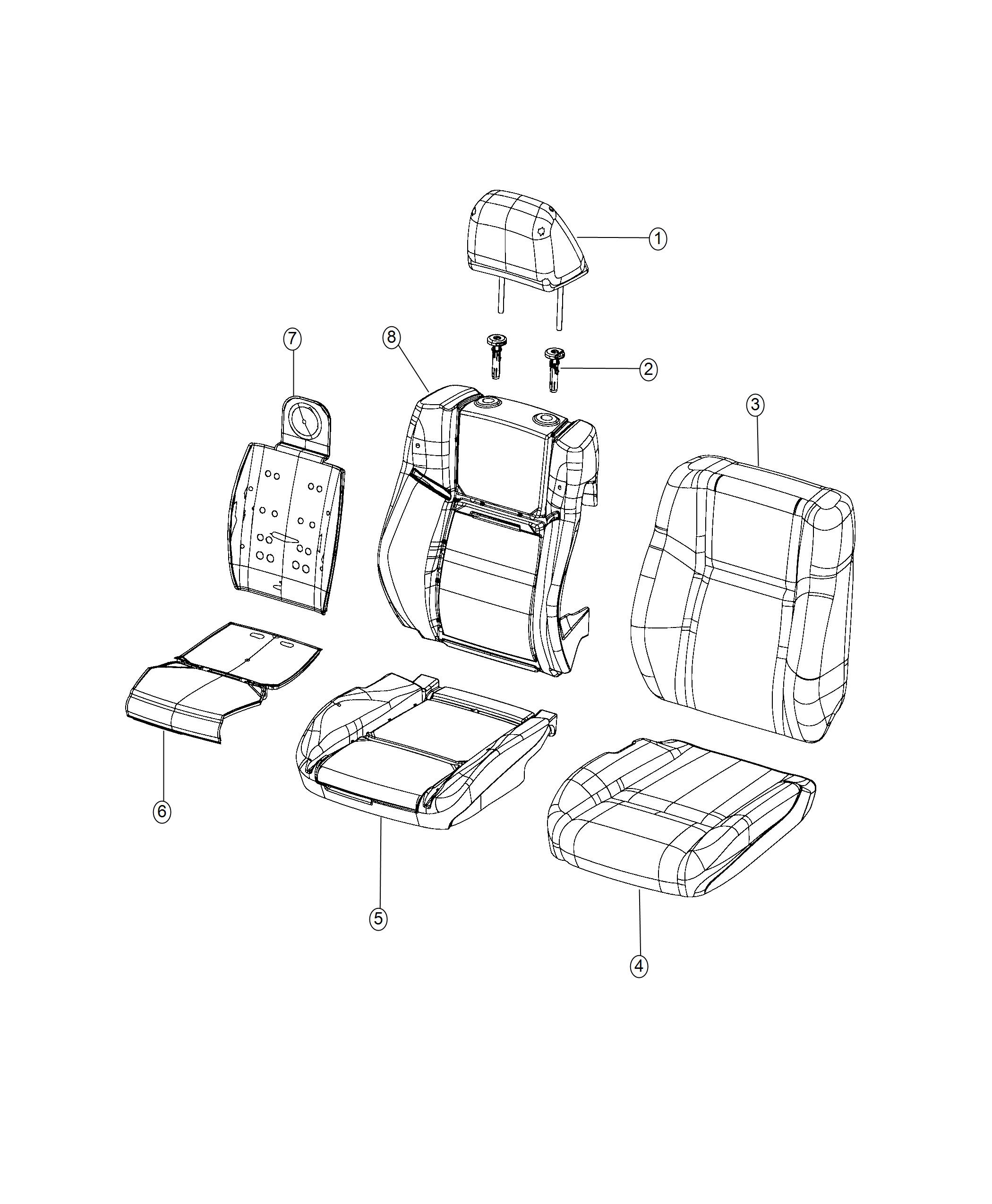 Diagram Front Seat - Bucket - Trim Code [EL]. for your 2003 Chrysler 300  M 