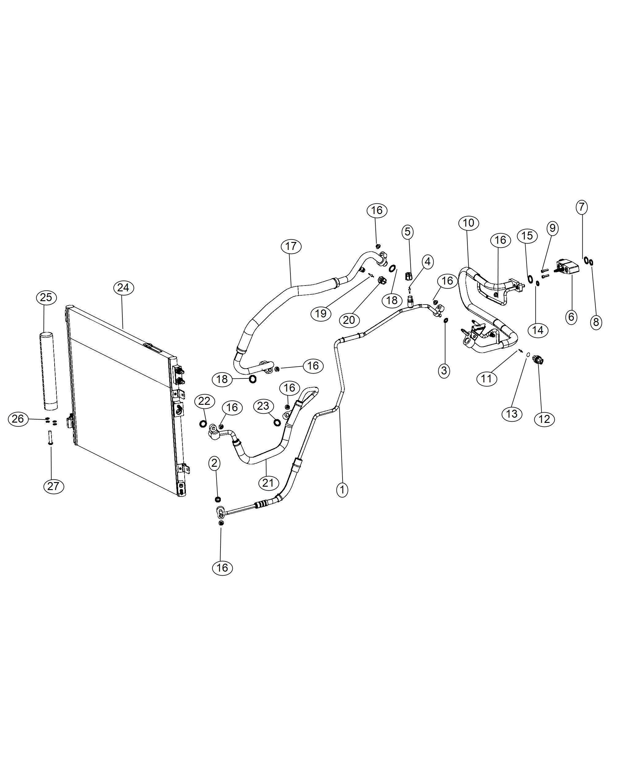 Diagram A/C Plumbing. for your Dodge Charger  