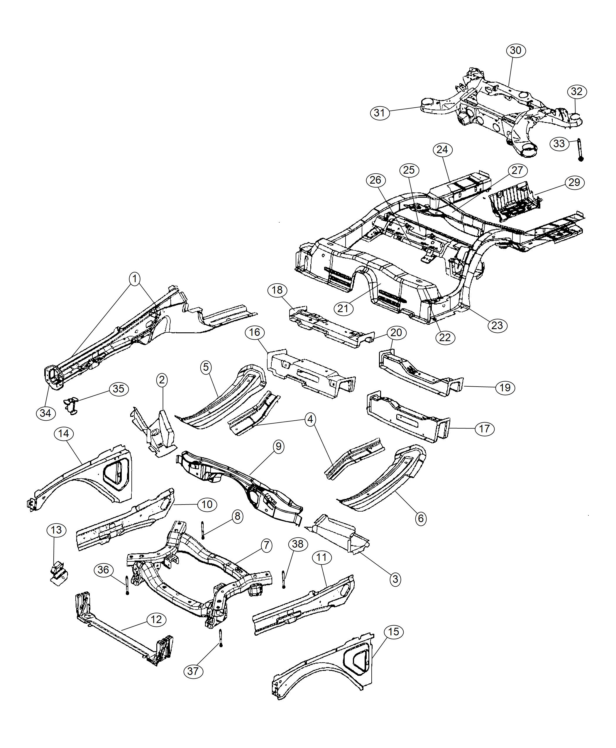 Diagram Frame, Complete. for your Dodge Charger  